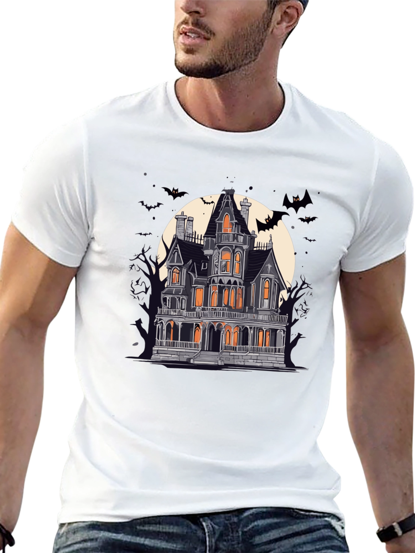 Spooky Haunted House Graphic Tee