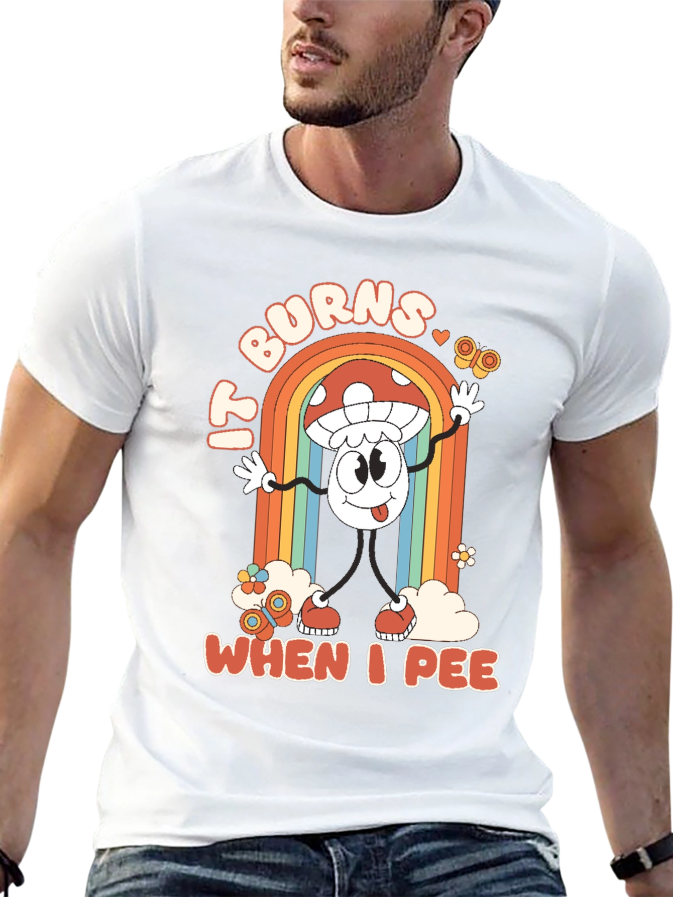 It Burns When I Pee Mushroom Graphic Tee
