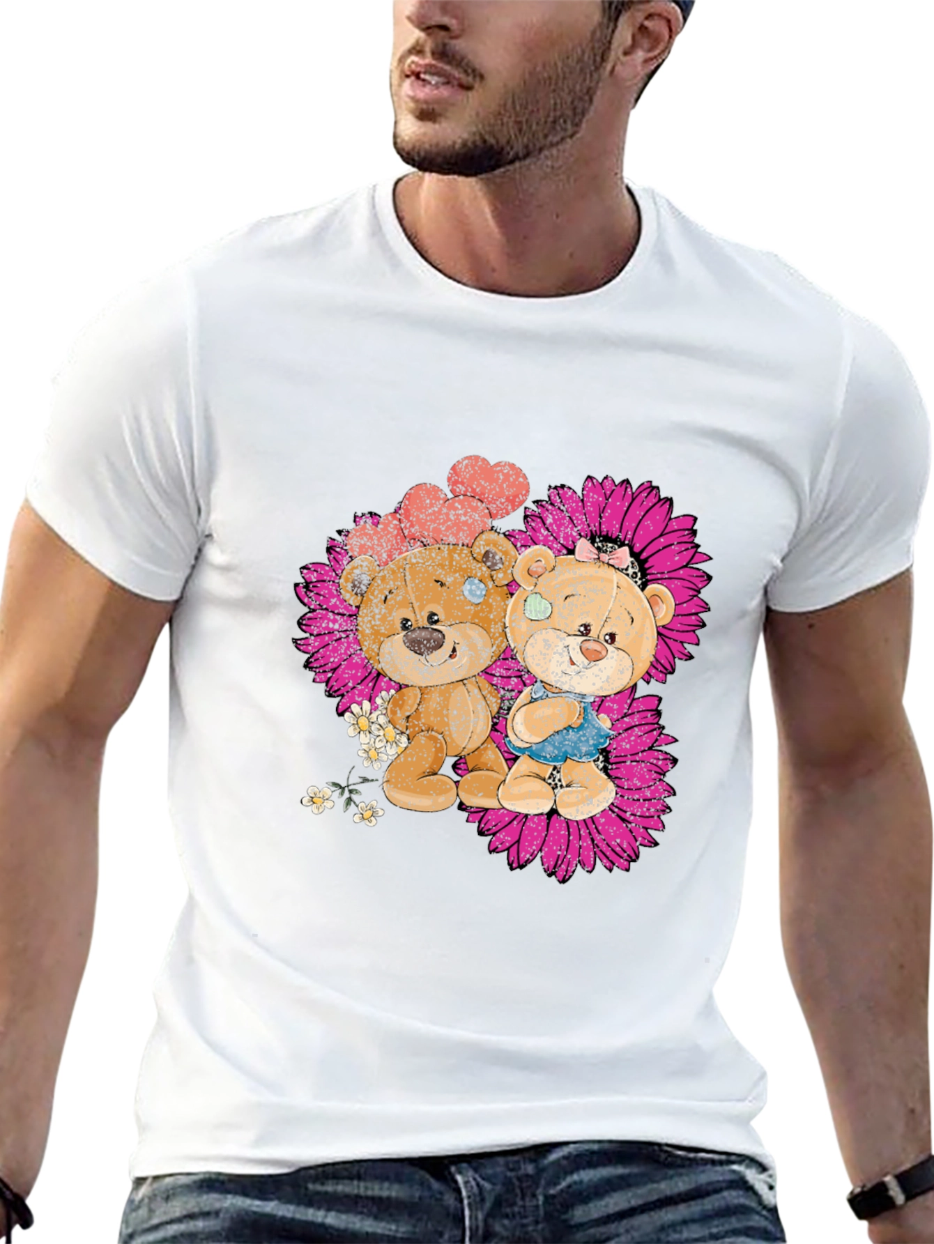 Cute Bear Couple Graphic T-Shirt