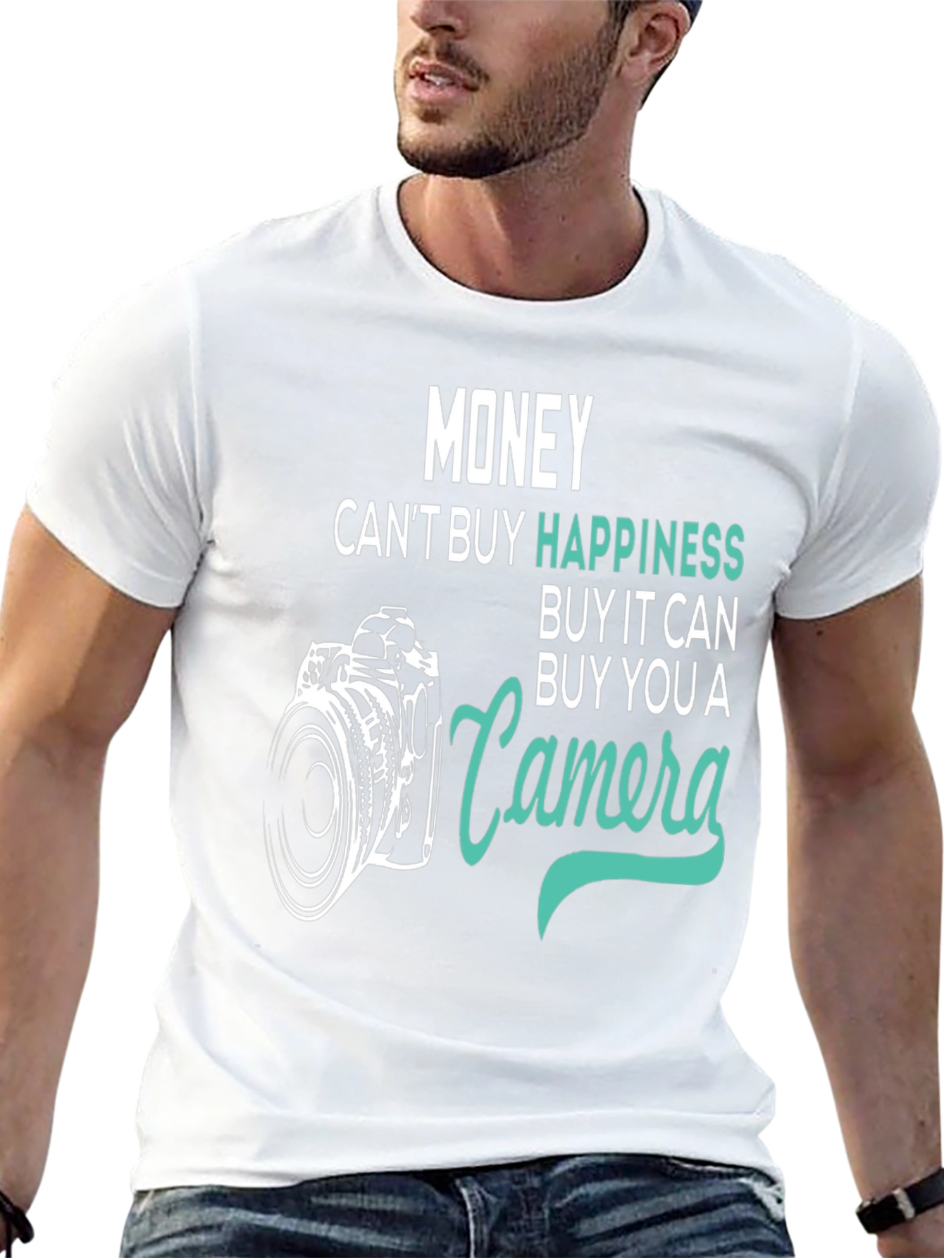 Money Cant Buy Happiness Camera T-Shirt