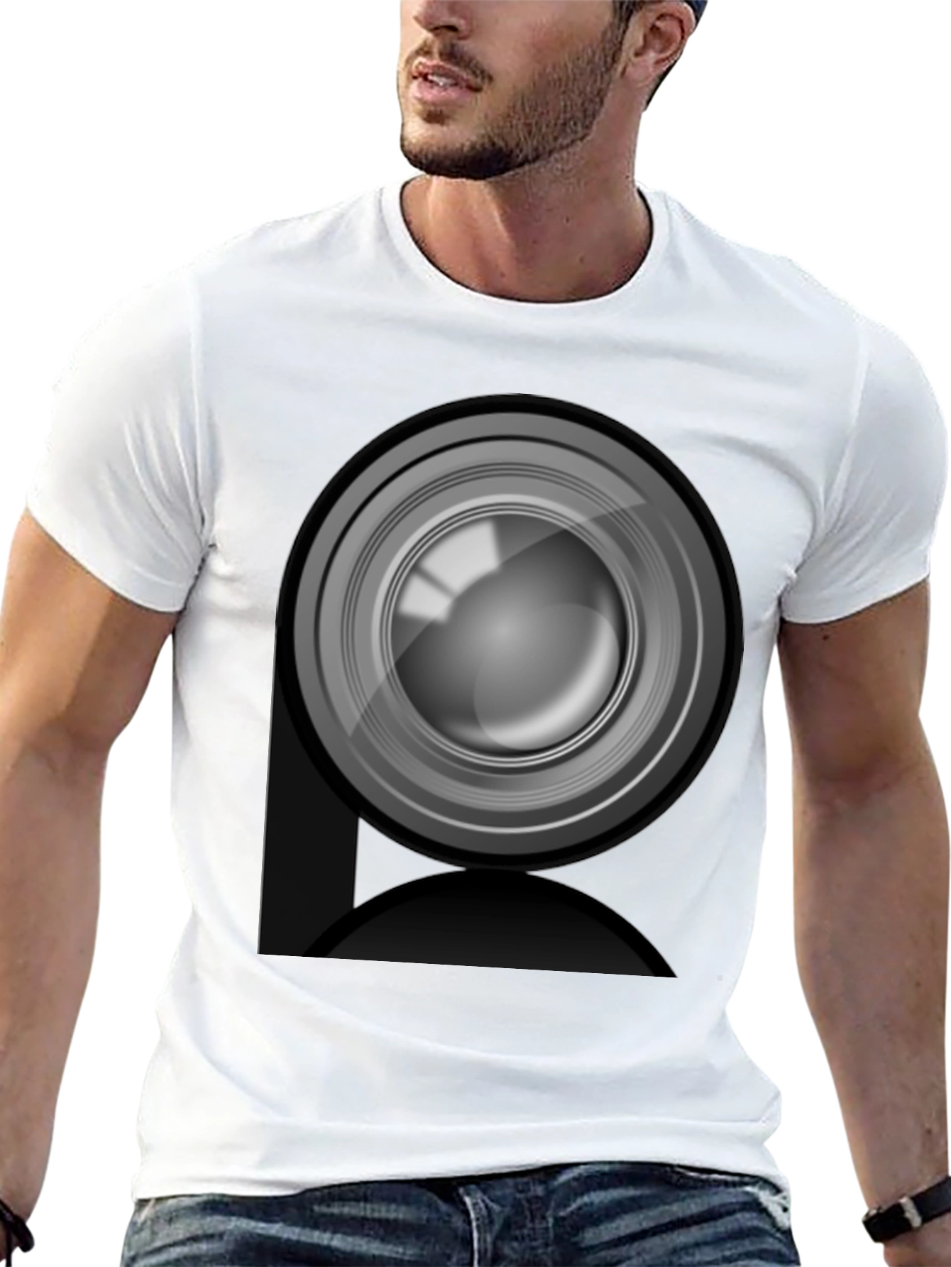 Camera Lens Graphic Print Tee