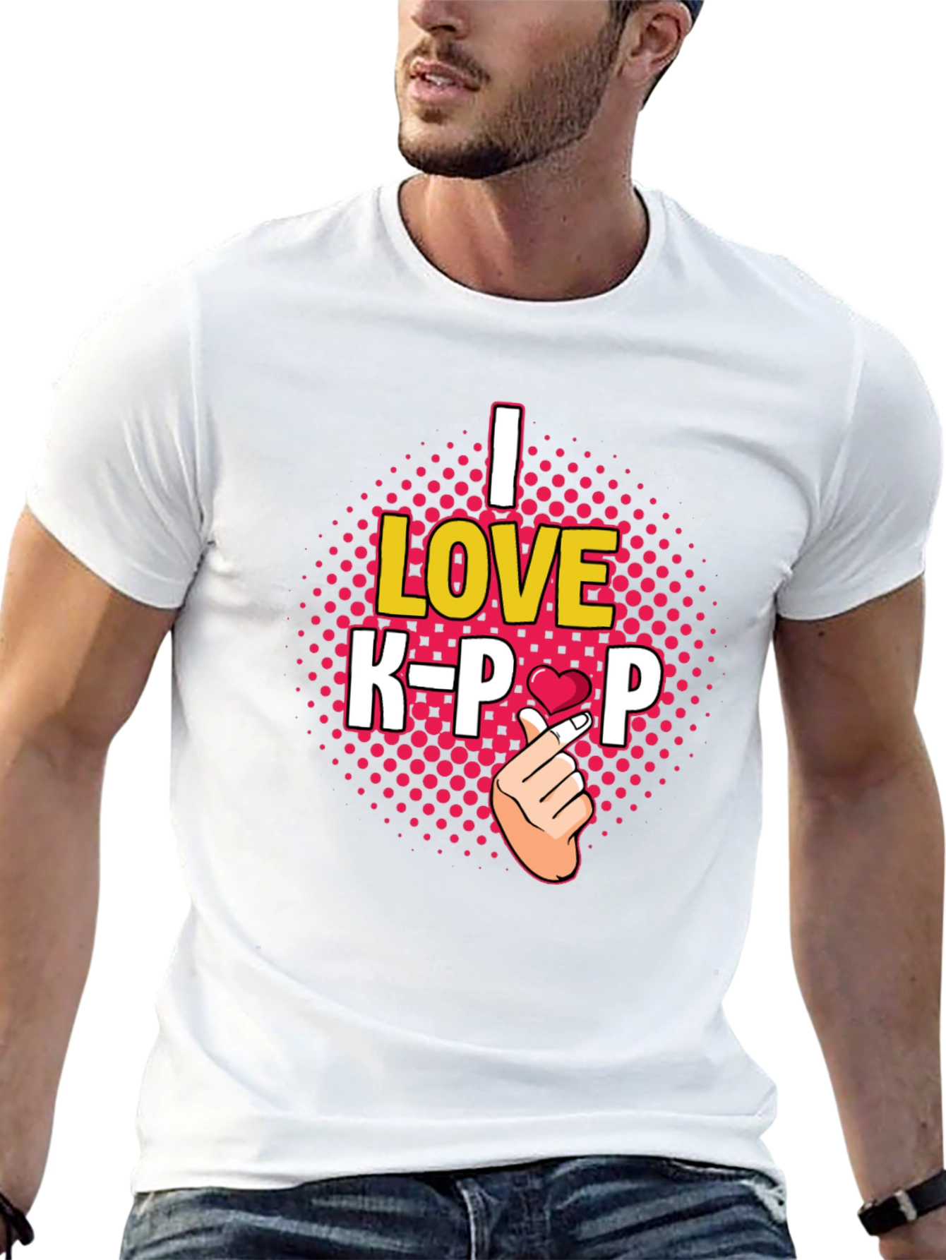 I Love K-Pop T-Shirt - Heart Finger Sign