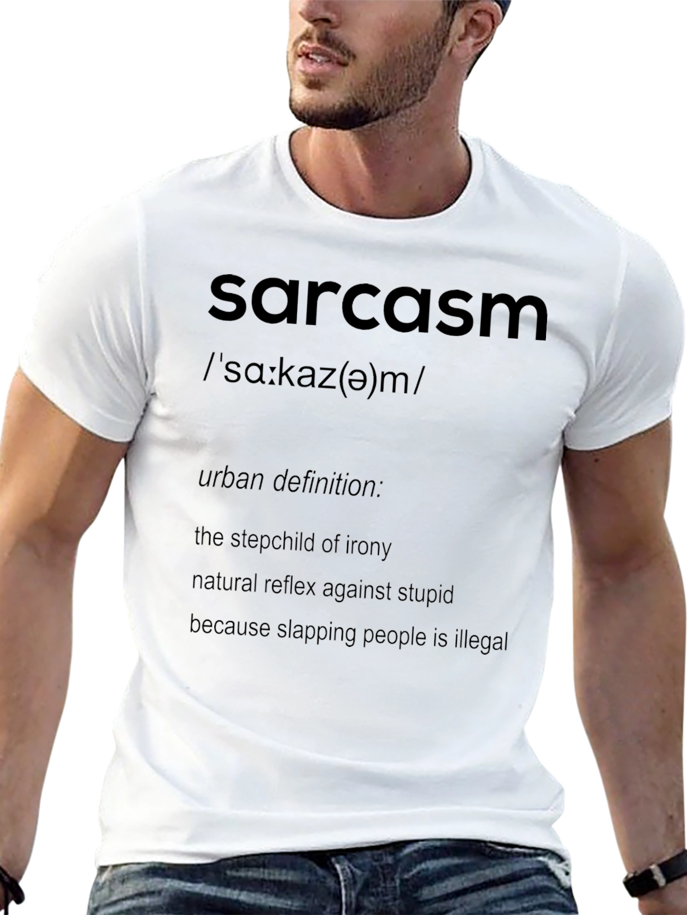 Sarcasm Definition Black T-Shirt - Humorous & Witty