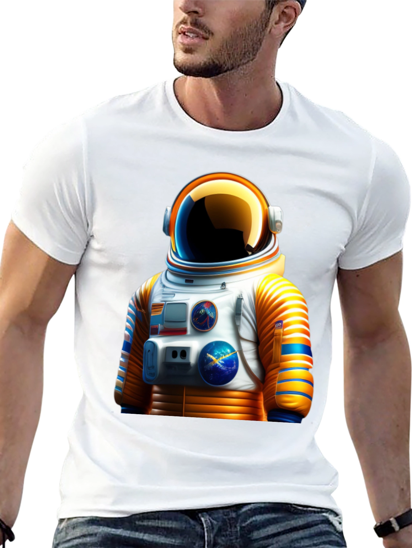 Astronaut Suit Graphic T-Shirt - Space Explorer Tee