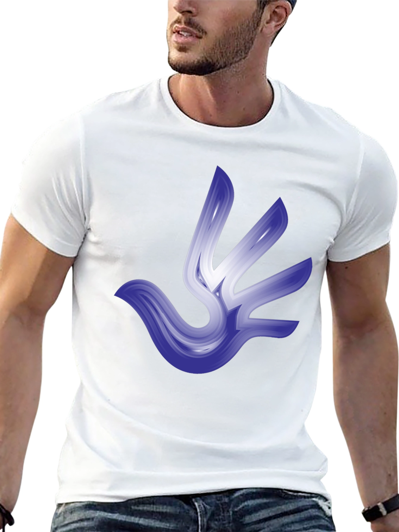 Abstract Bird Graphic T-Shirt - Stylish Black Tee