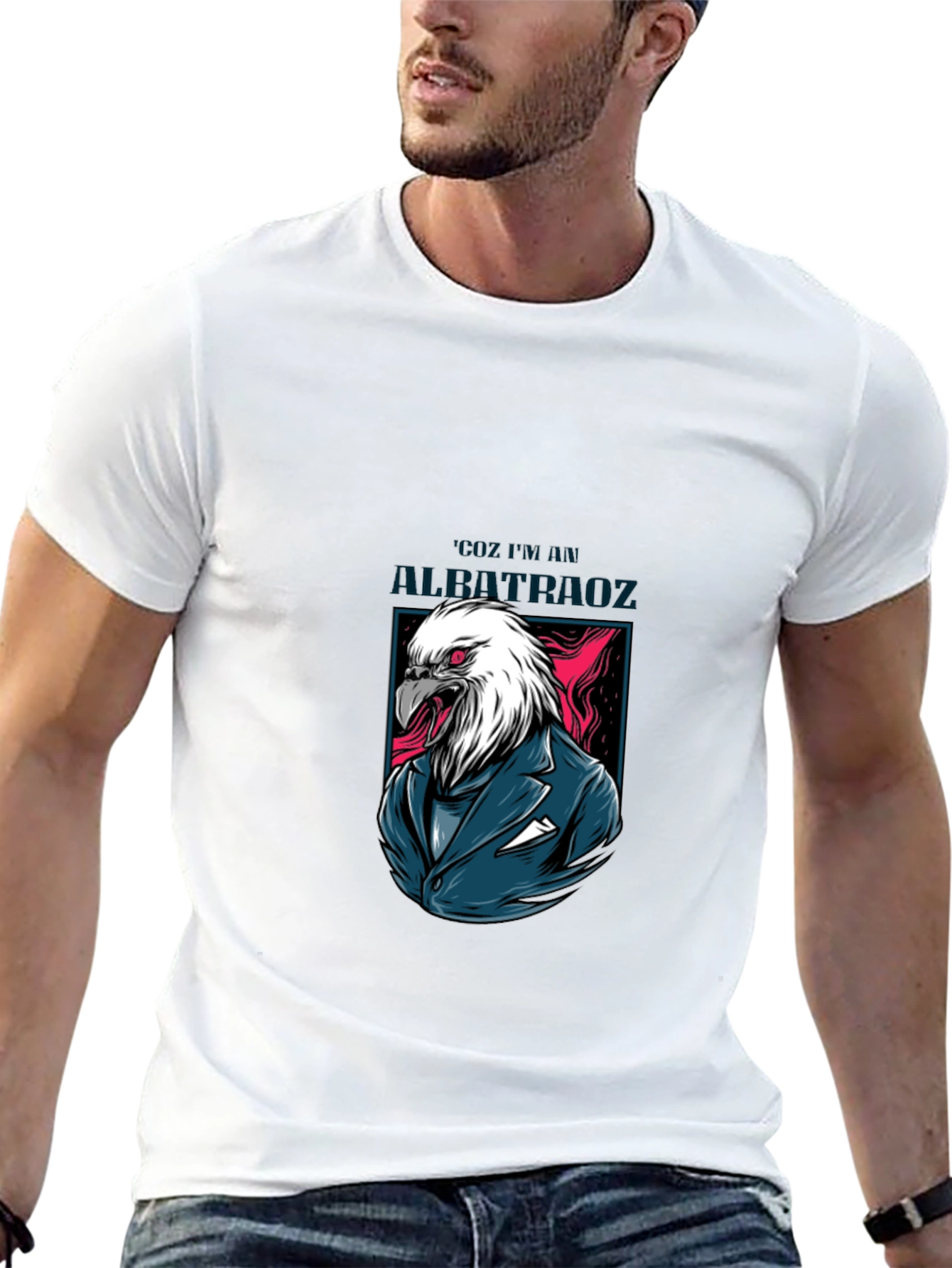 Eagle Suit Graphic Print Tee - Cool Menswear