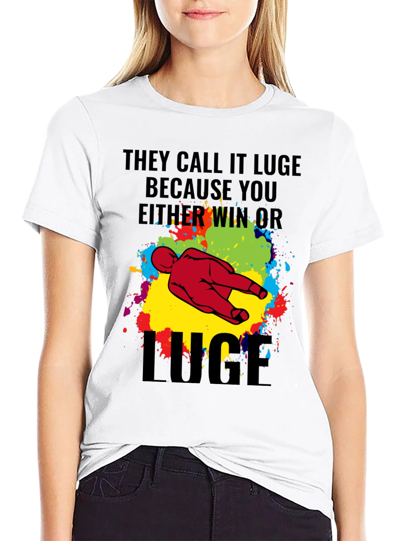 Funny Luge T-Shirt - Win or Luge Graphic Tee