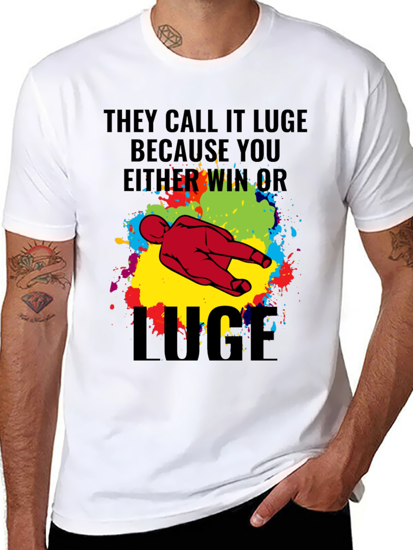 Funny Luge T-Shirt - Win or Luge Graphic Tee