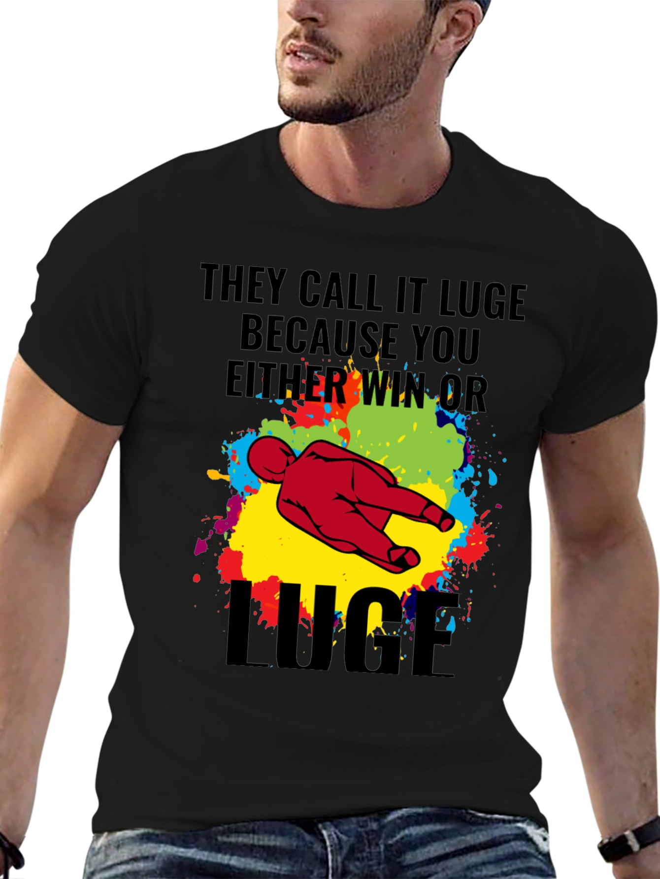 Funny Luge T-Shirt - Win or Luge Graphic Tee