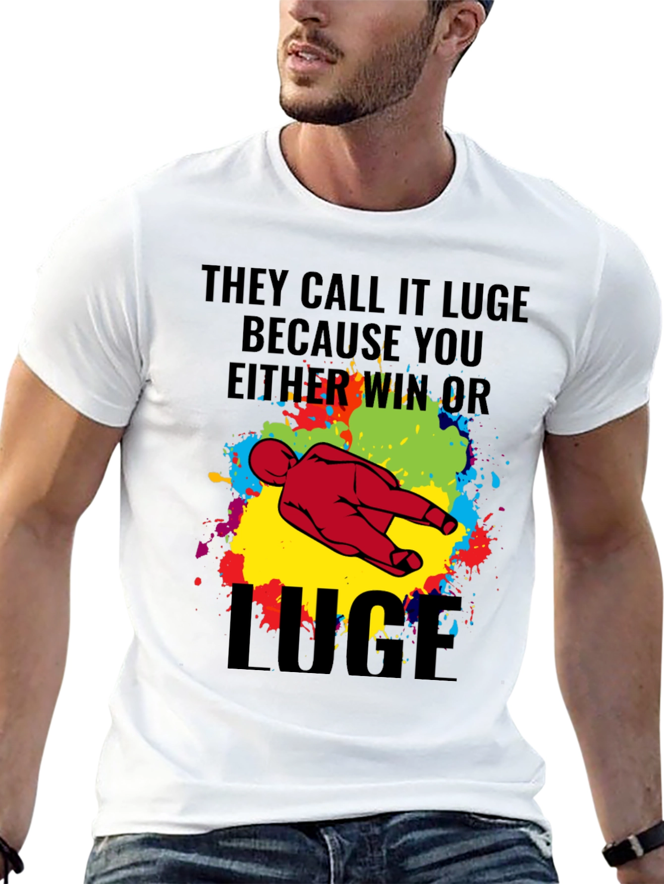Funny Luge T-Shirt - Win or Luge Graphic Tee