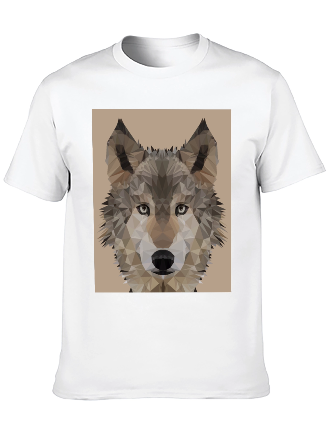 Geometric Wolf Head Graphic Tee - Mens Black T-Shirt