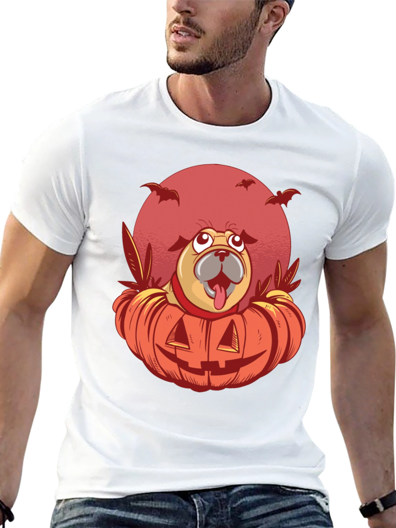 Halloween Pug Pumpkin T-Shirt