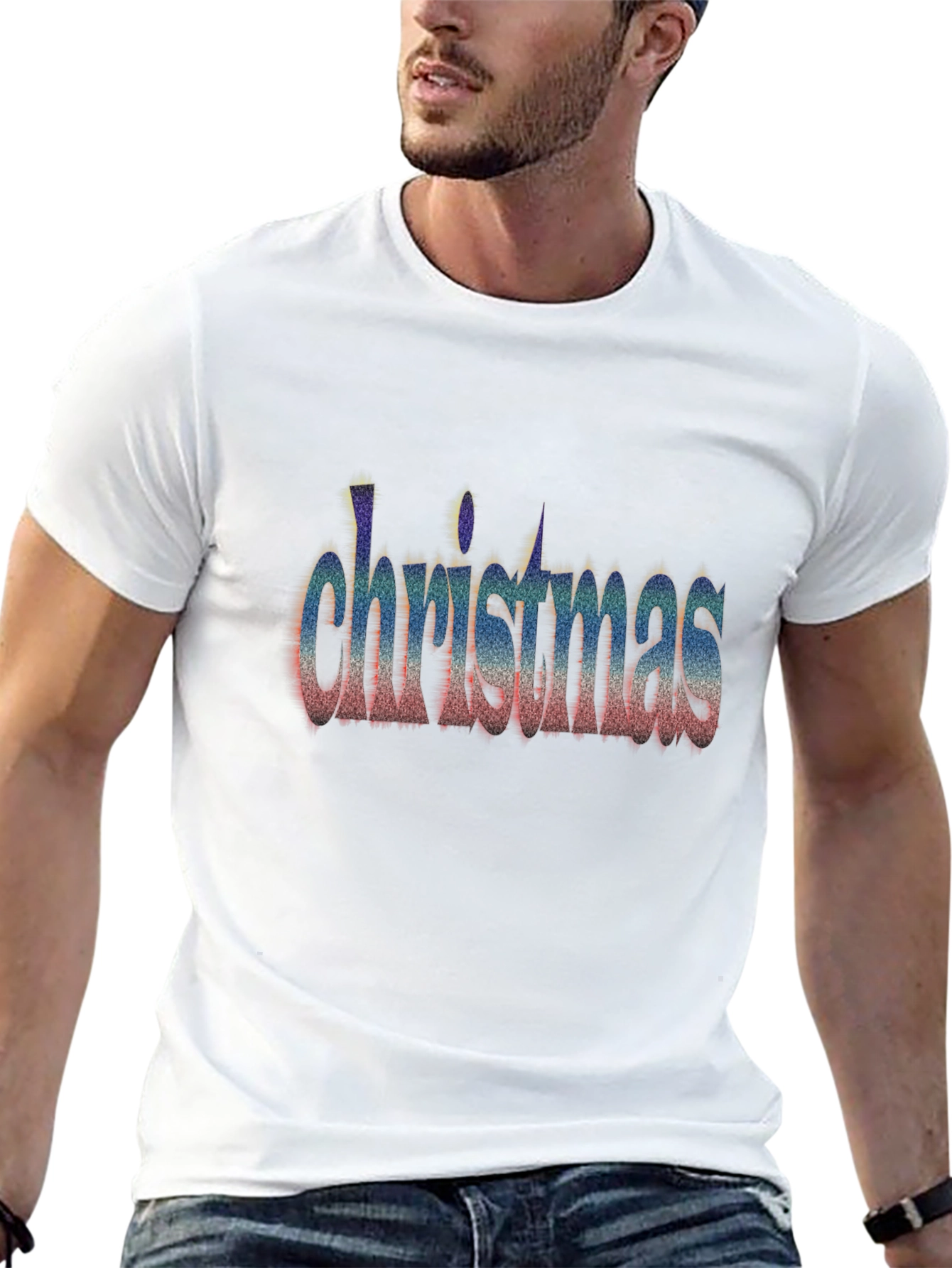 Christmas Word Art Black T-Shirt Holiday Festive