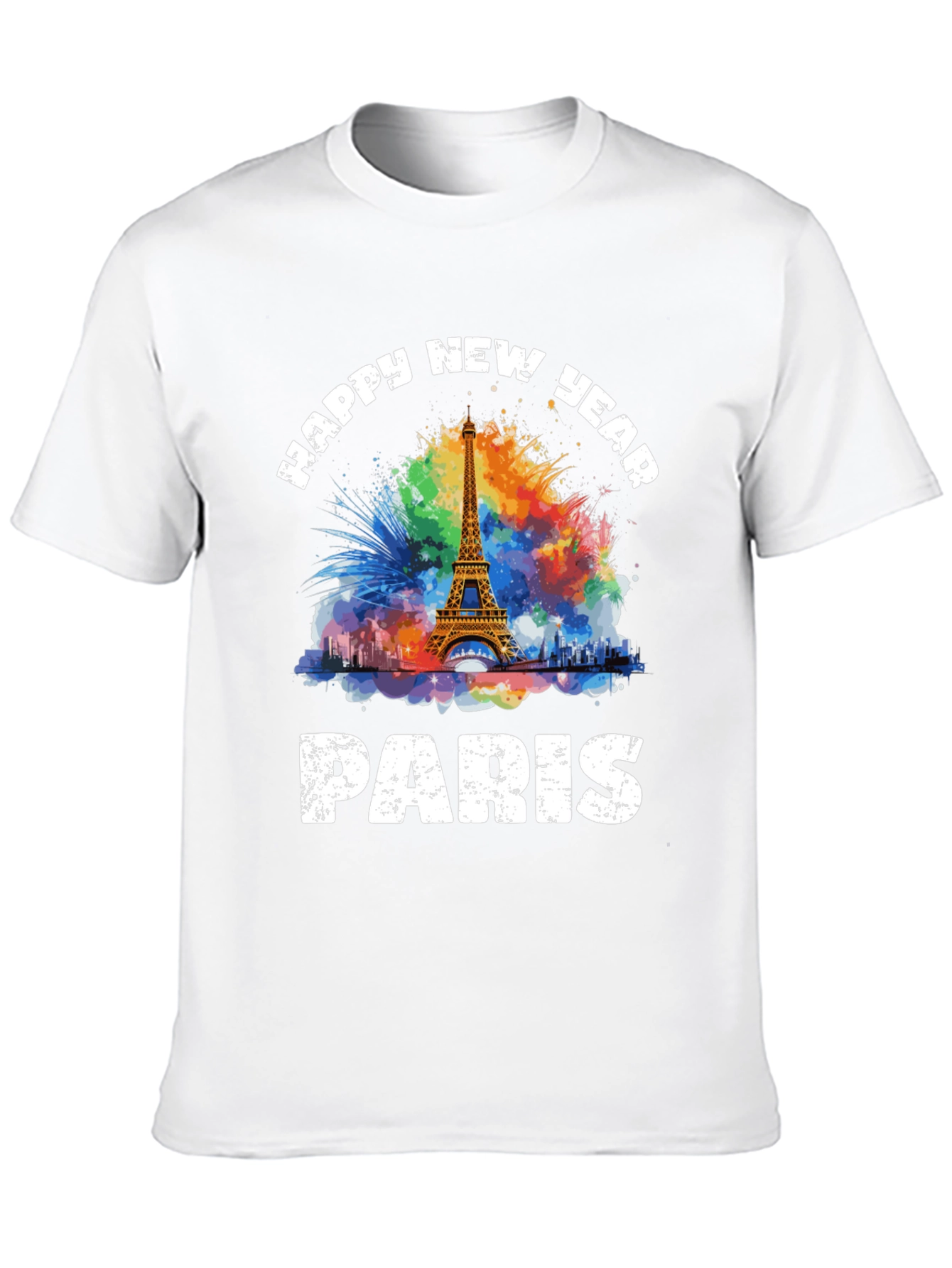 Paris New Year Graphic Tee - Black T-Shirt