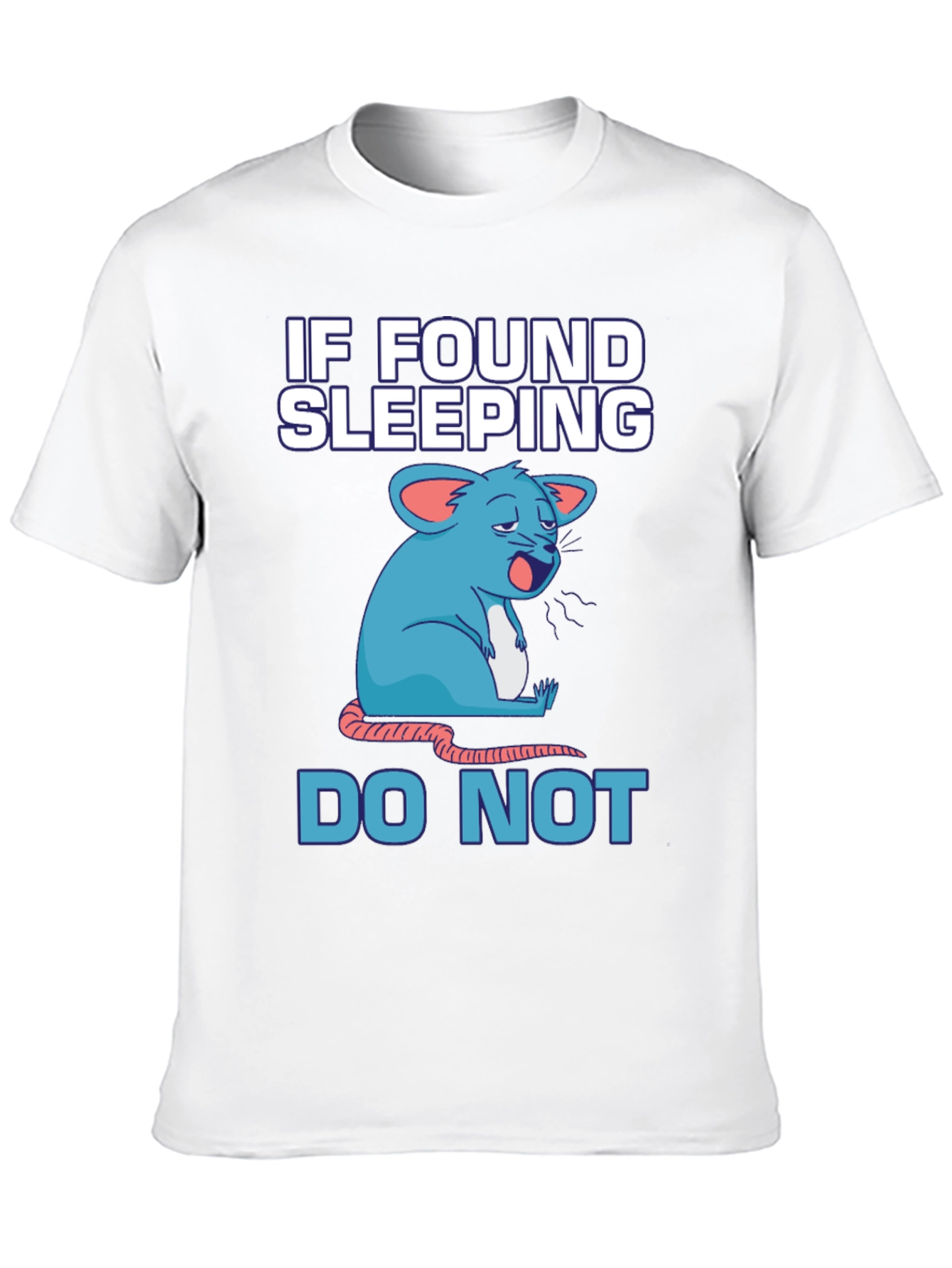 Funny Sleeping Mouse Graphic T-Shirt