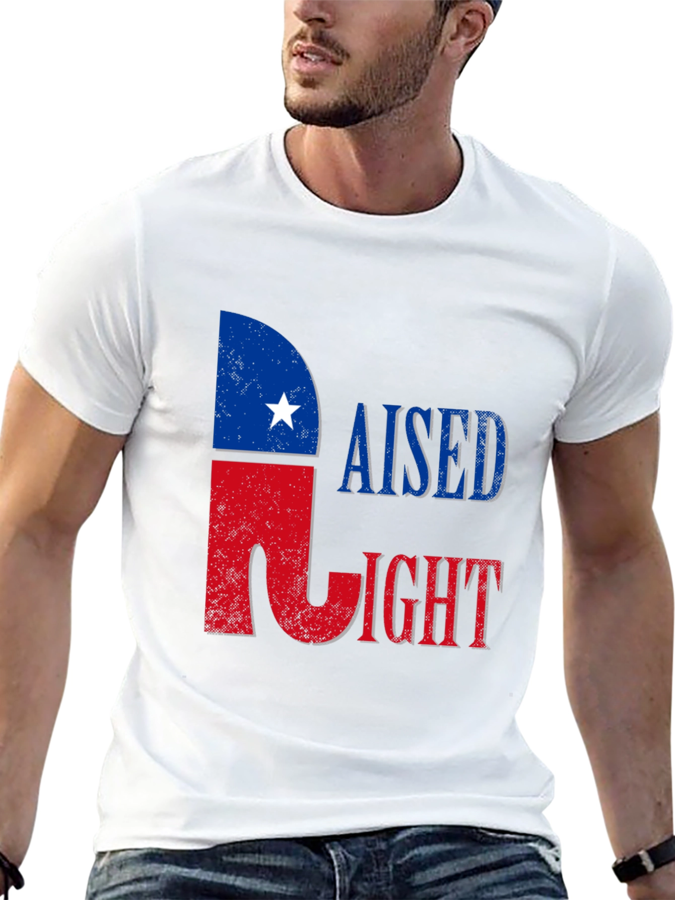 Raised Right T-Shirt - Patriotic Texas Pride Tee