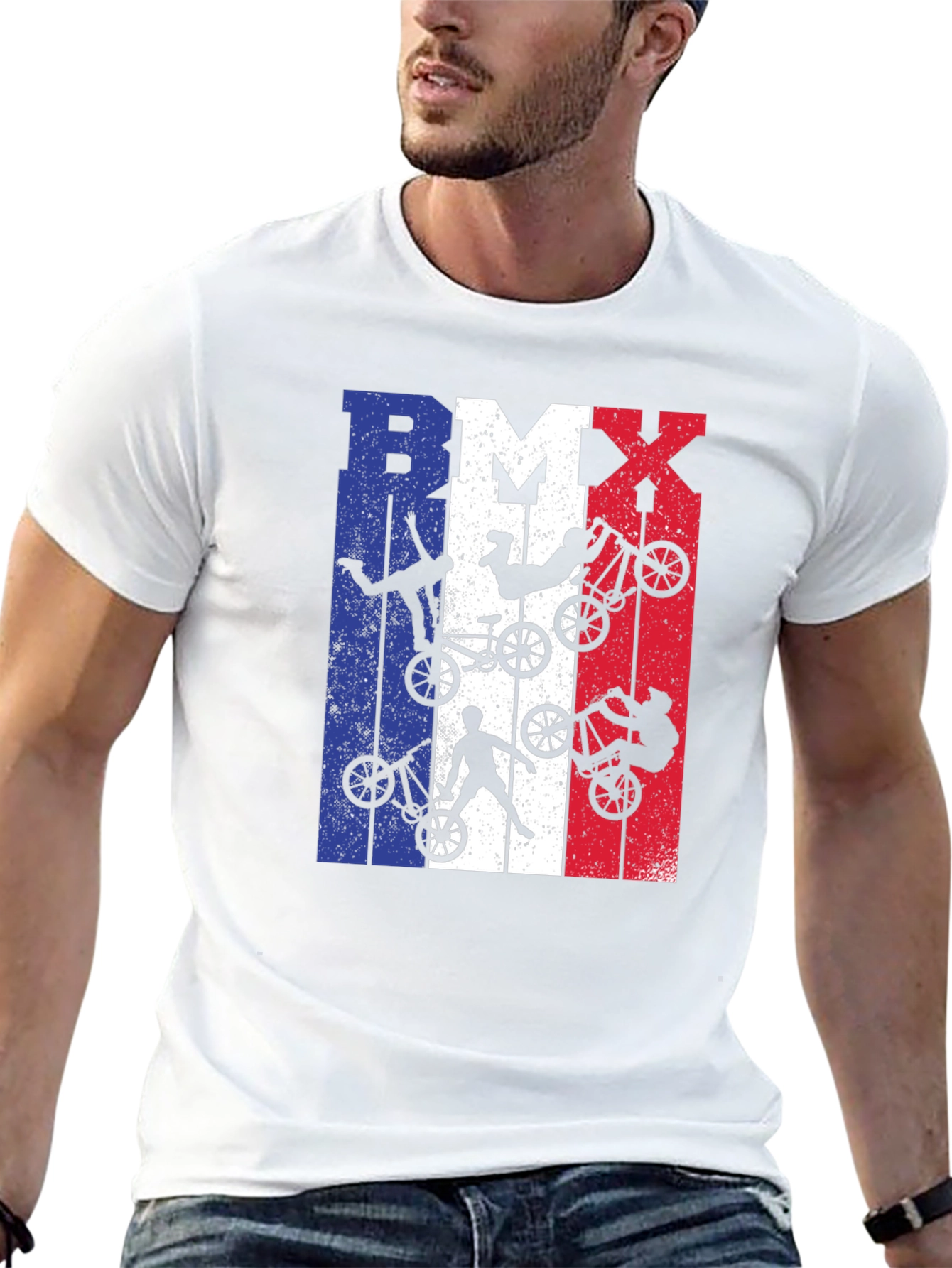 BMX French Flag T-Shirt - Extreme Biking Style