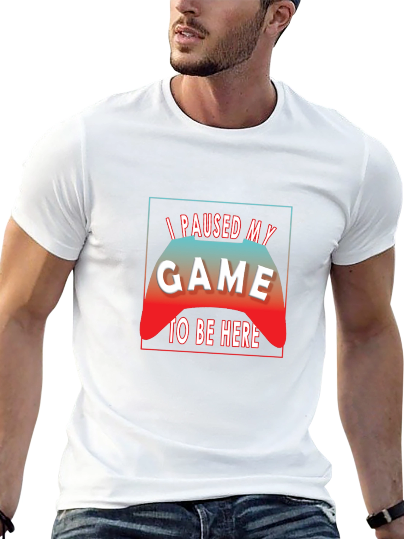 I Paused My Game to Be Here Black T-Shirt