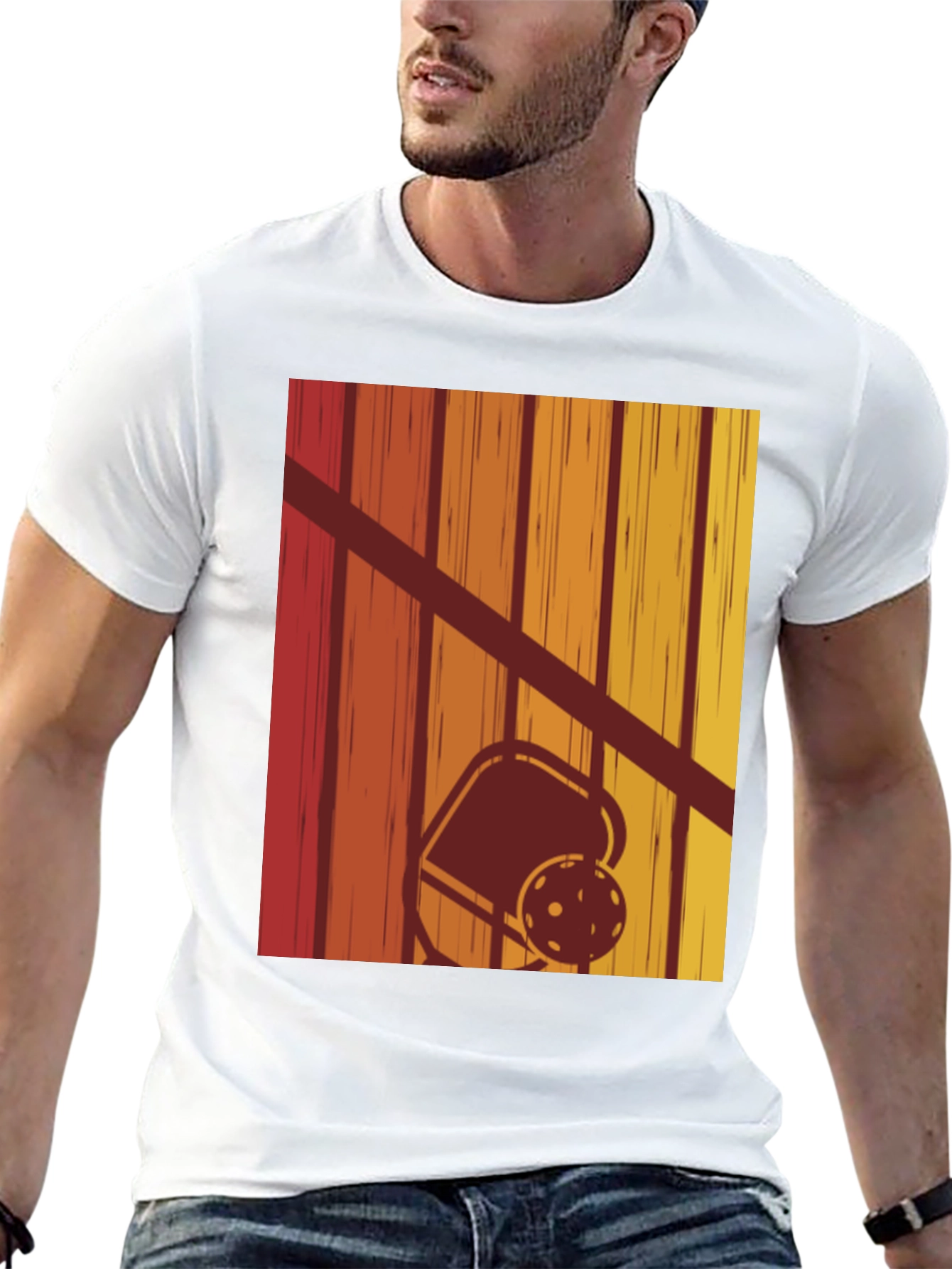 Retro Pickleball Sunset T-Shirt