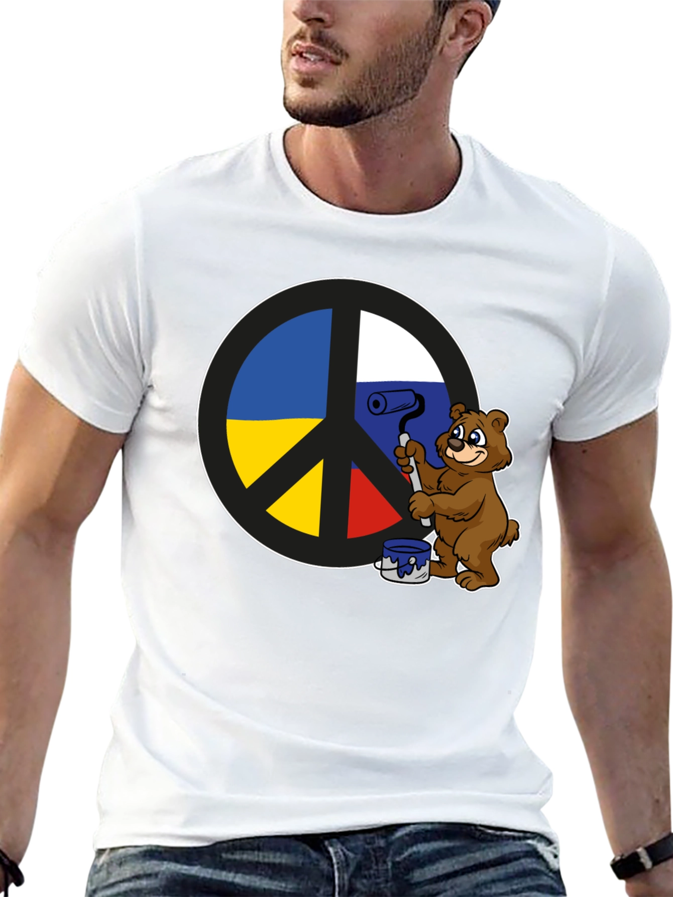 Peace Sign T-Shirt: Bear Paints Peace
