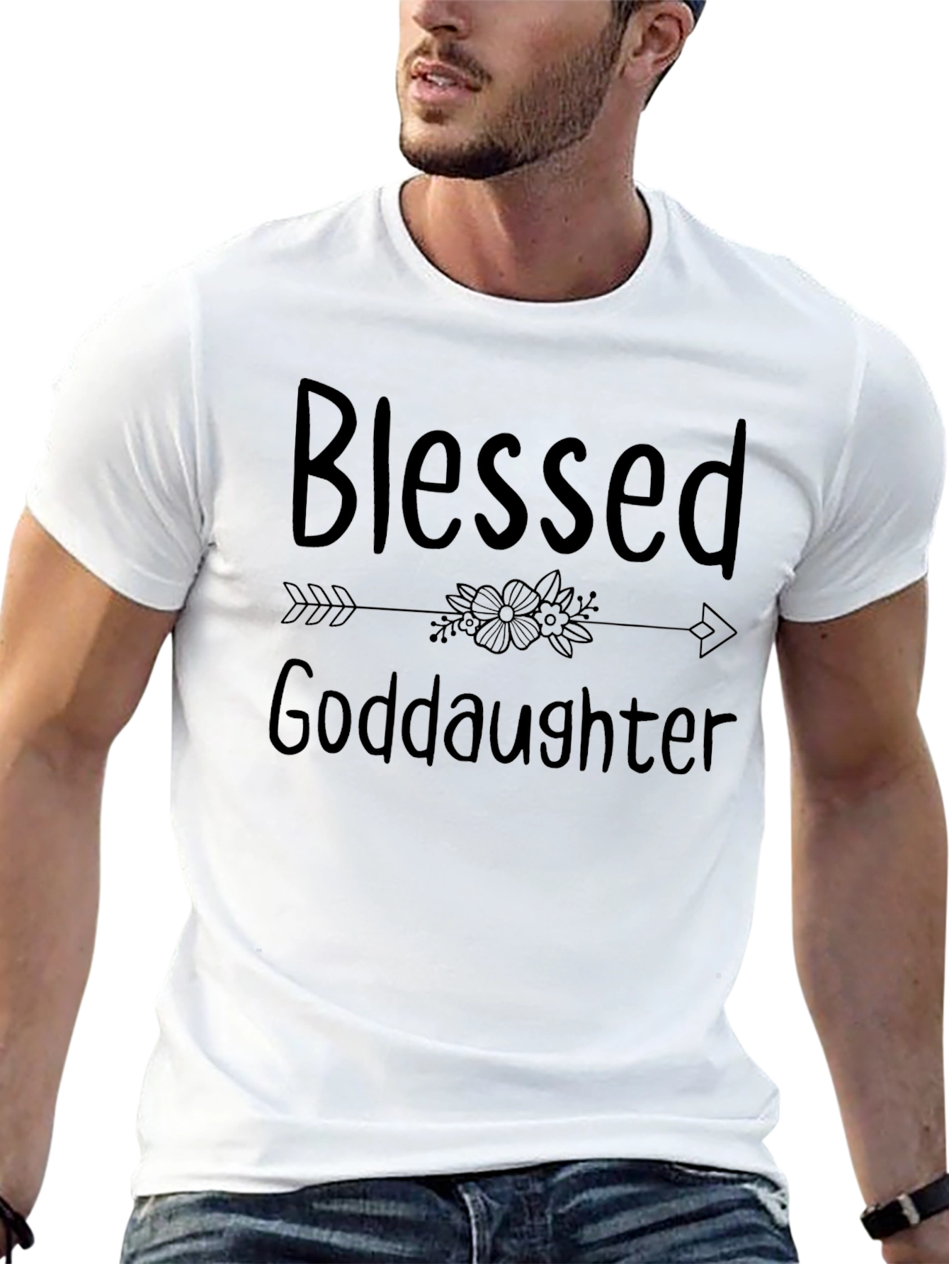 Blessed Goddaughter Graphic Tee - Black