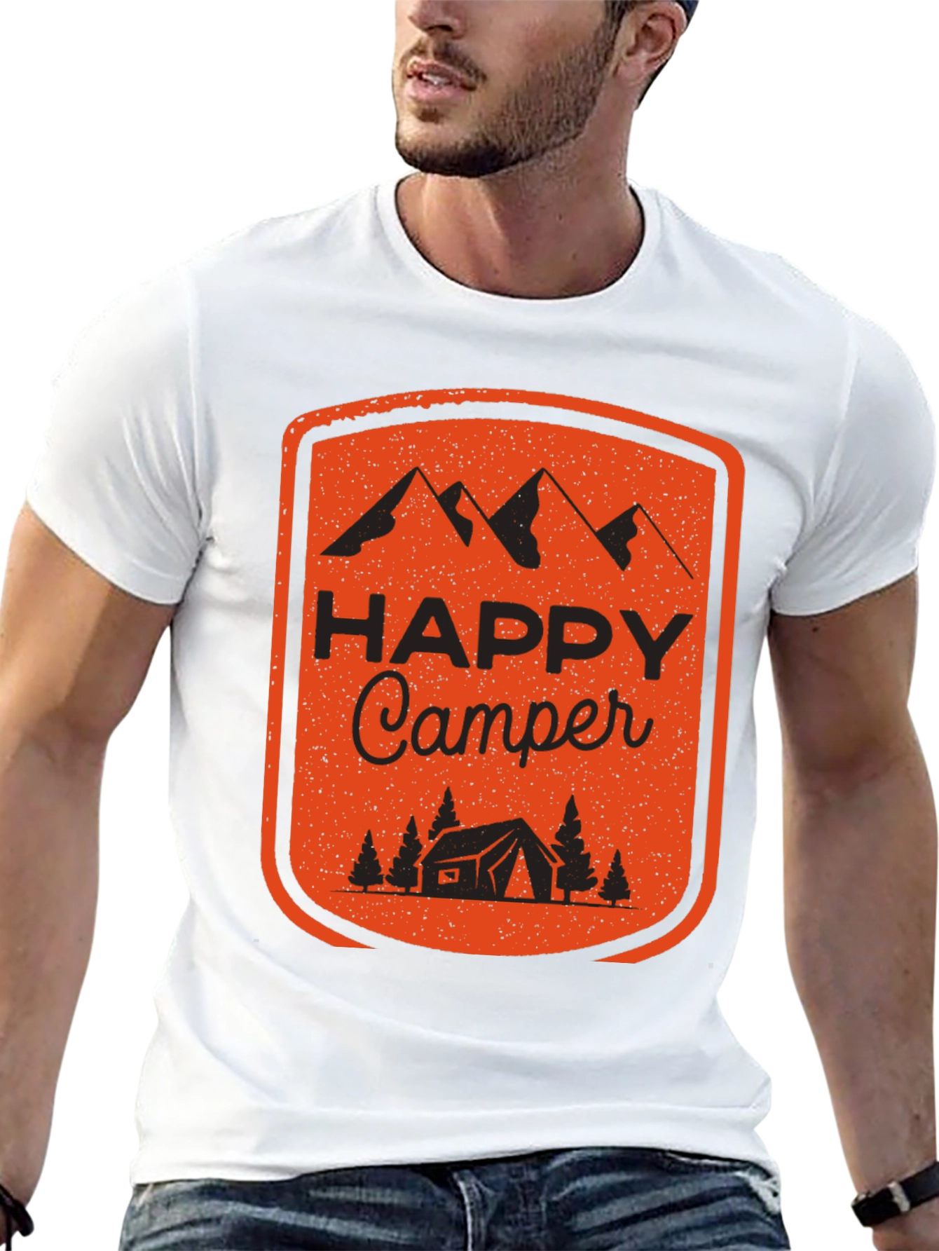 Happy Camper Graphic Tee - Outdoor Adventure Shirt