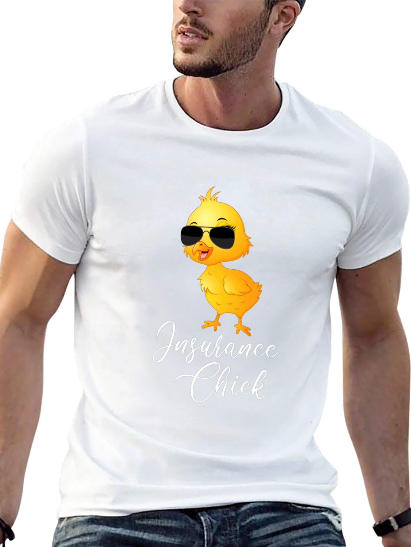 Insurance Chick T-Shirt - Cute Cartoon Chick in Shades