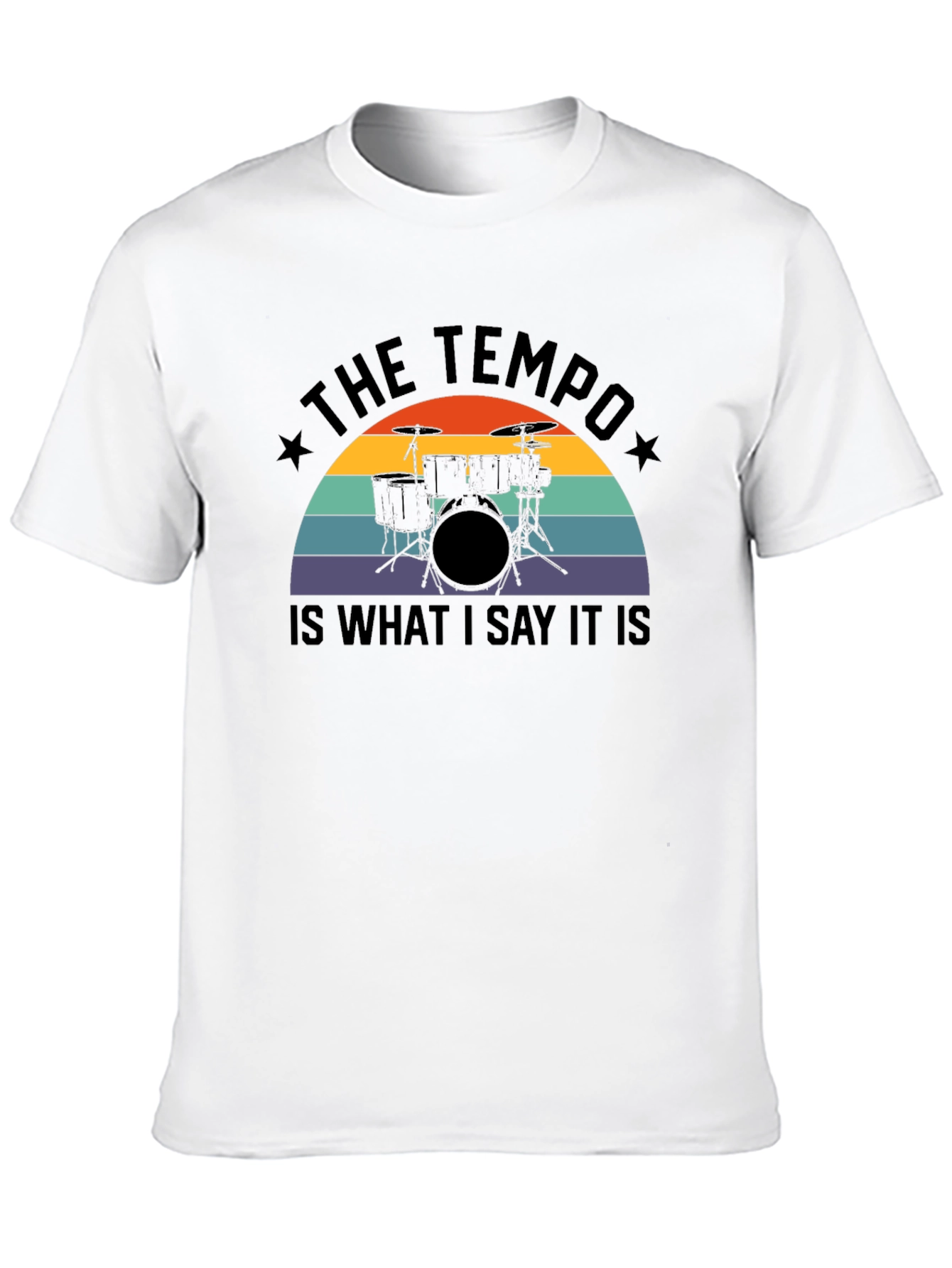 Tempo Drummer Graphic Tee - Black Cotton Blend