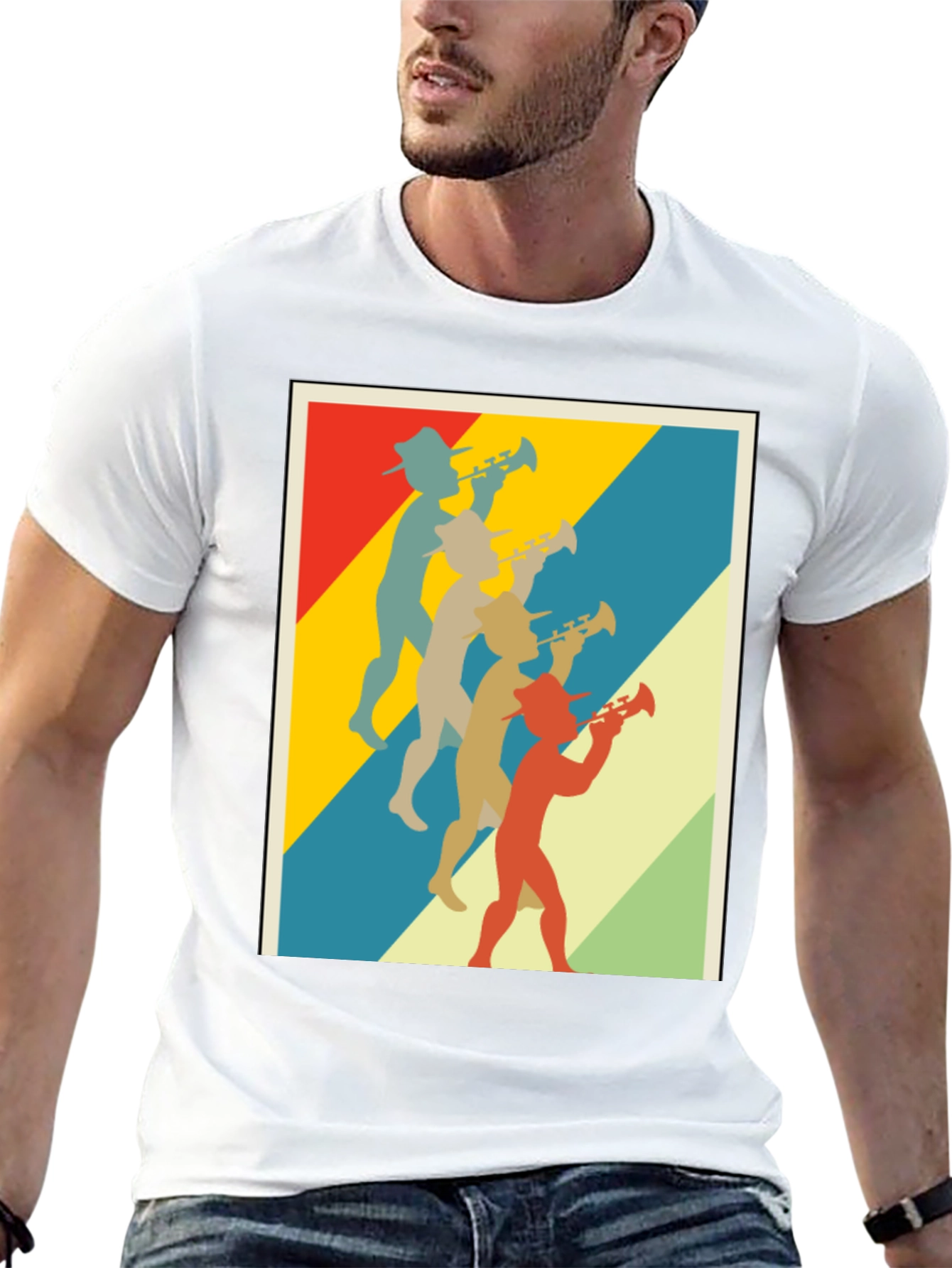 Retro Trumpet Player Graphic T-Shirt