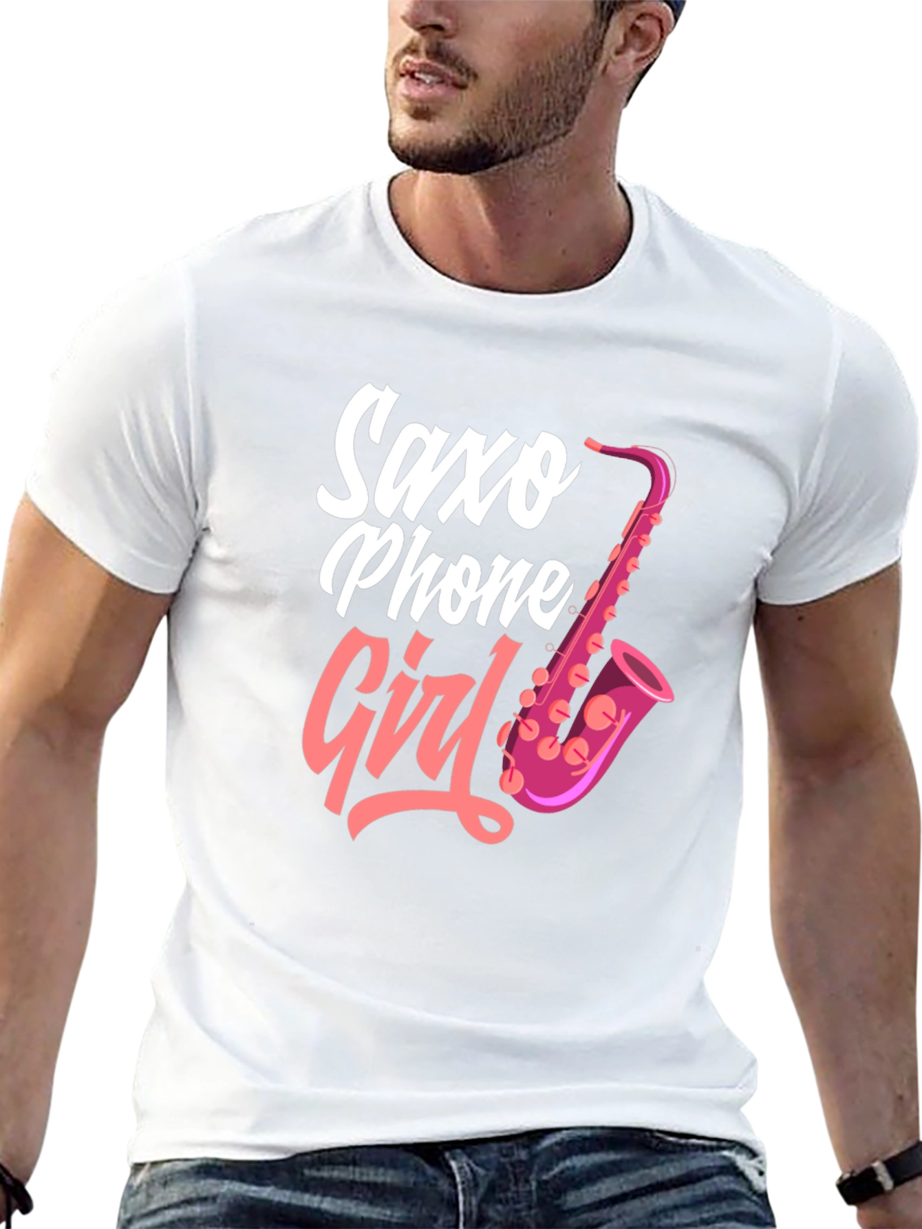 Saxo Phone Girl Black T-Shirt