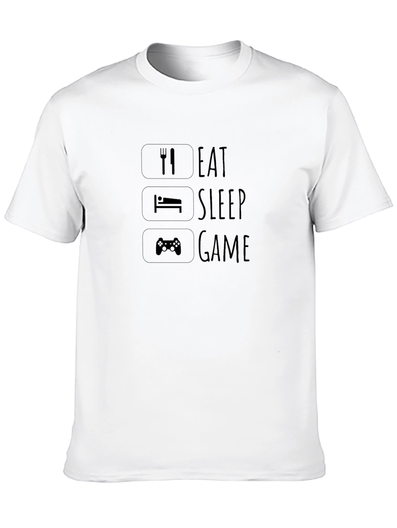 Eat Sleep Game Black Graphic T-Shirt