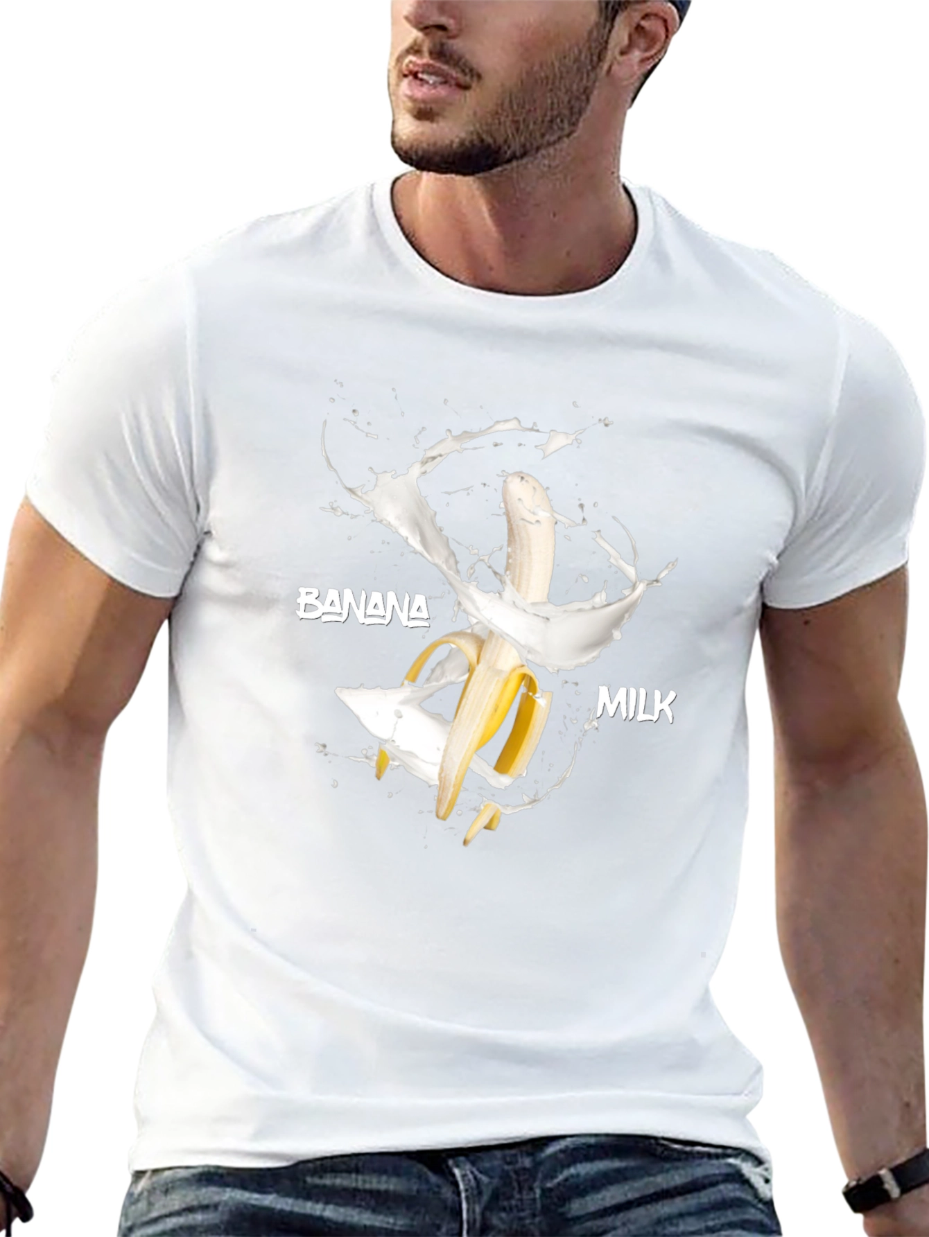 Banana Milk T-Shirt - Funny Food Graphic Tee