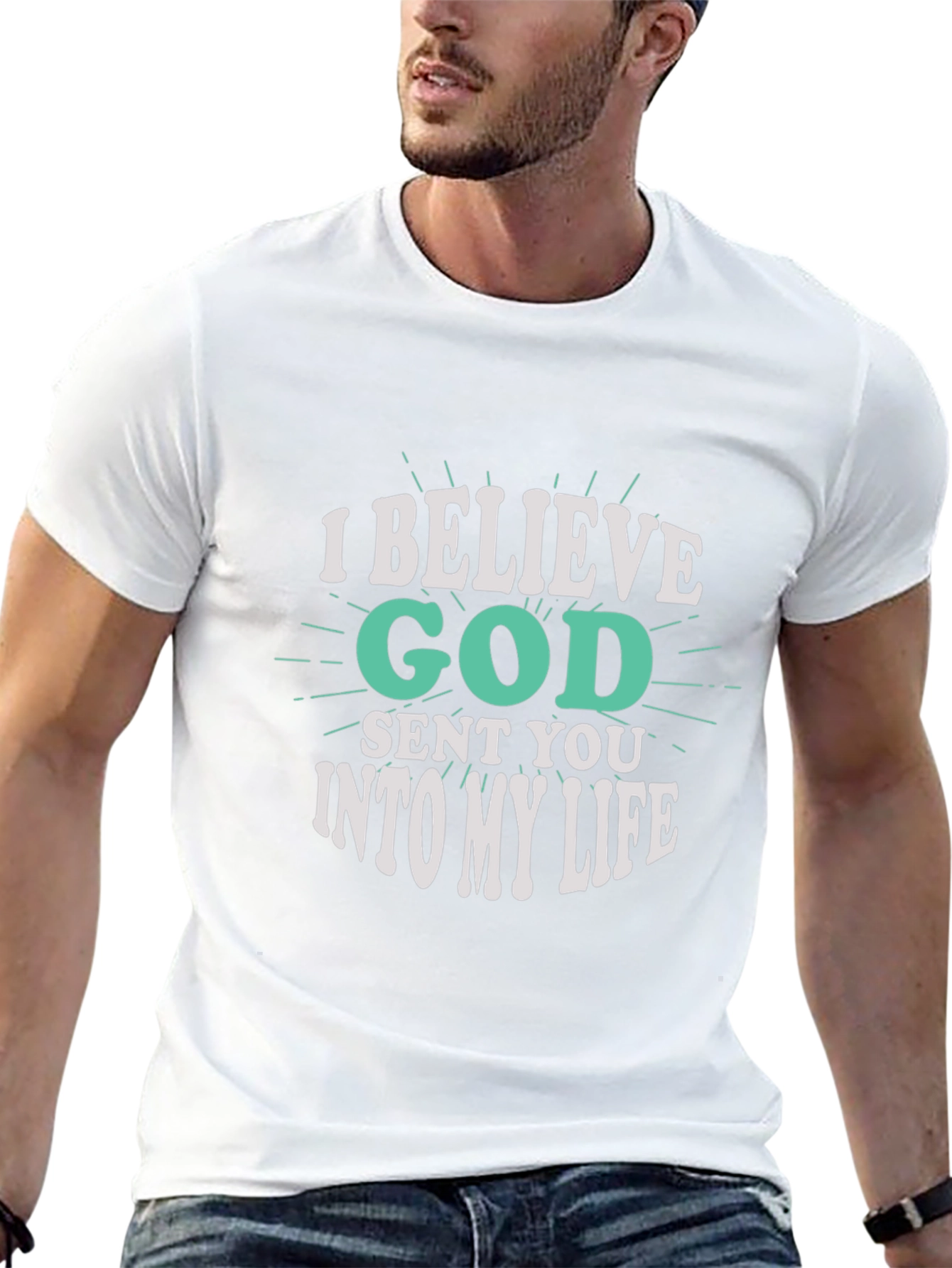 I Believe God Sent You Black Graphic Tee