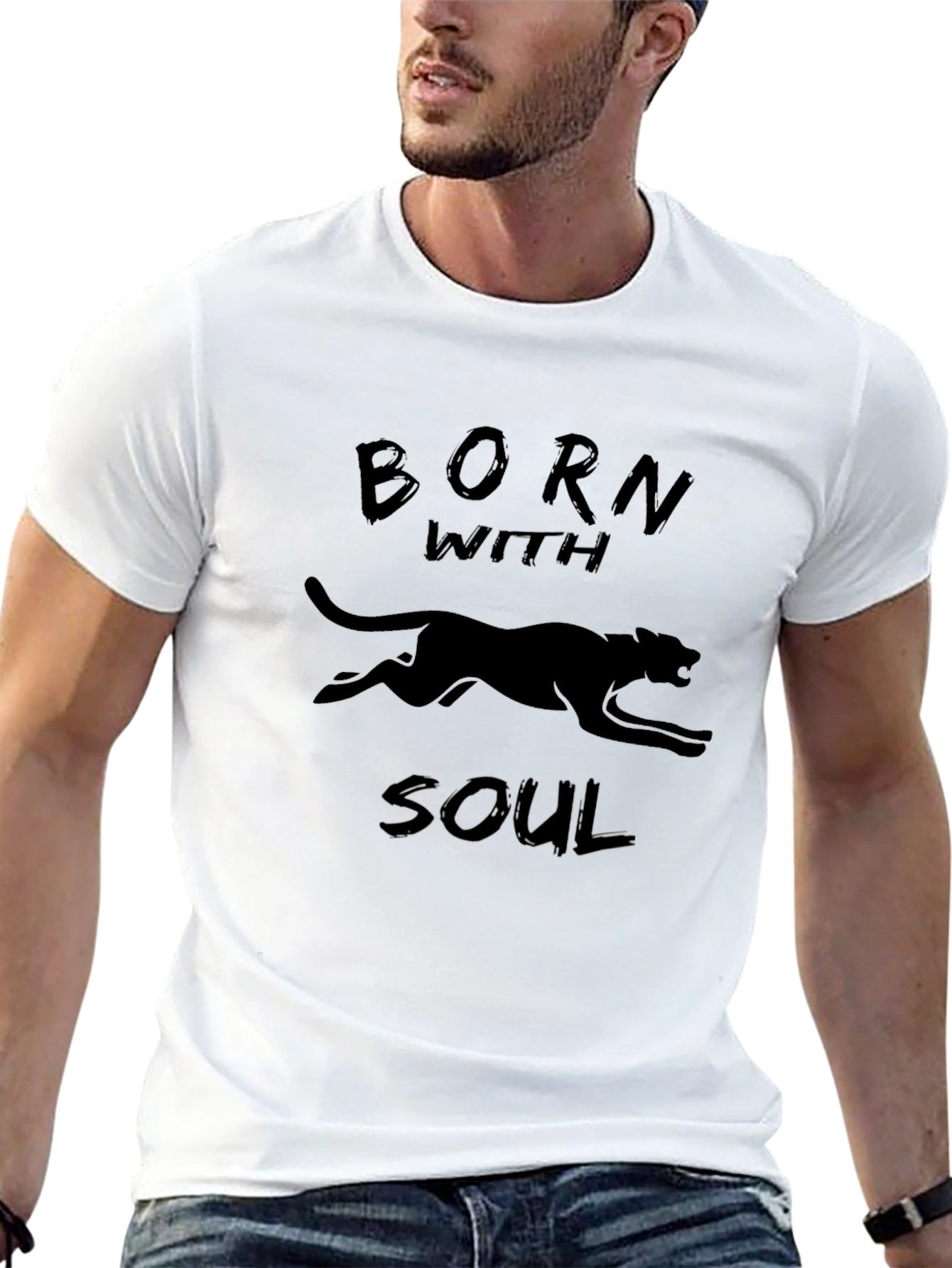 Born with Soul Black Panther Graphic T-Shirt