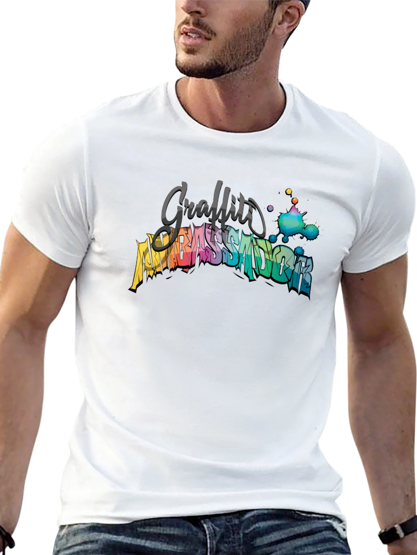 Graffiti Ambassador Graphic Tee - Stylish Black T-Shirt