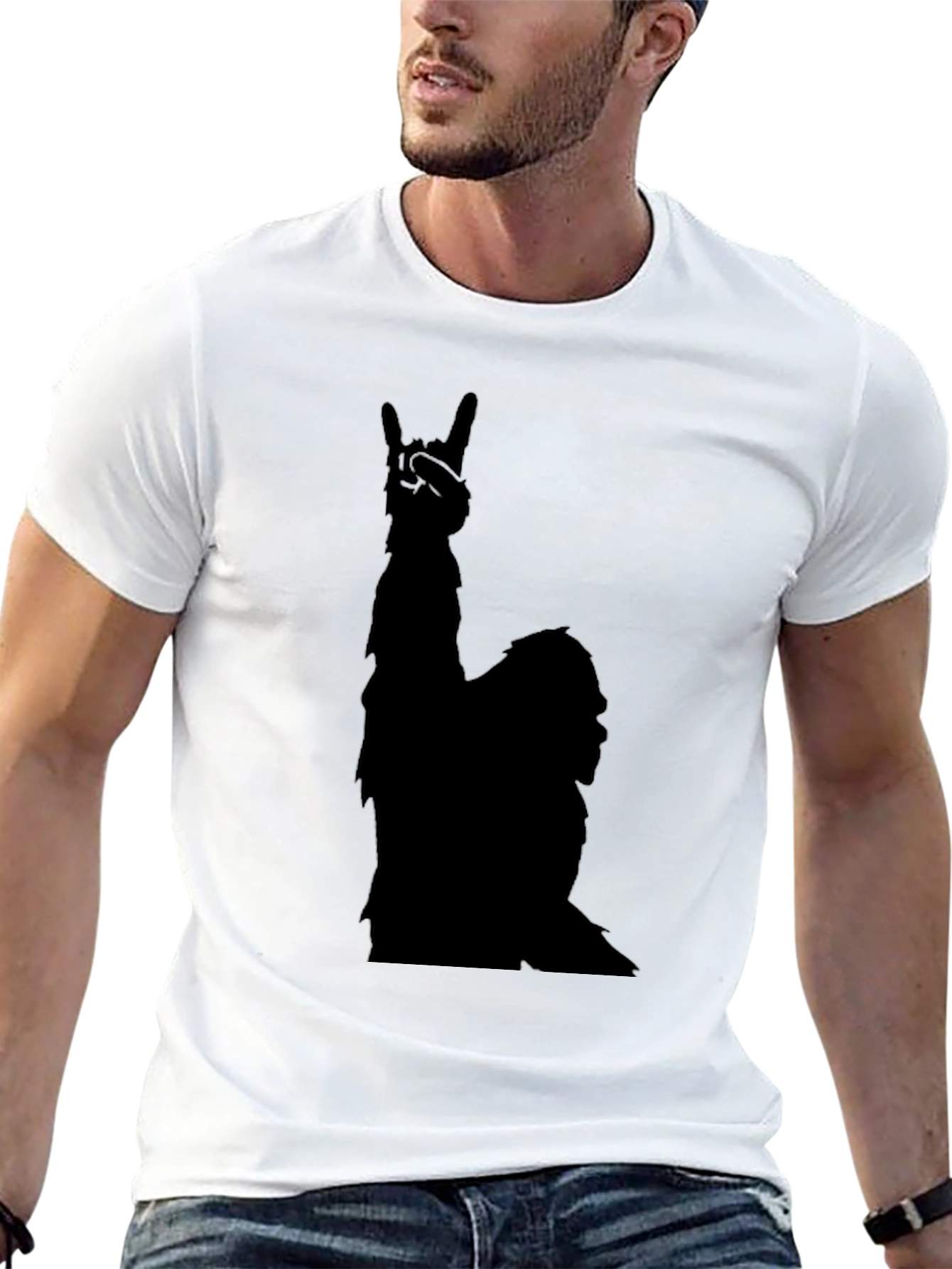 Rock On Llama Black T-Shirt