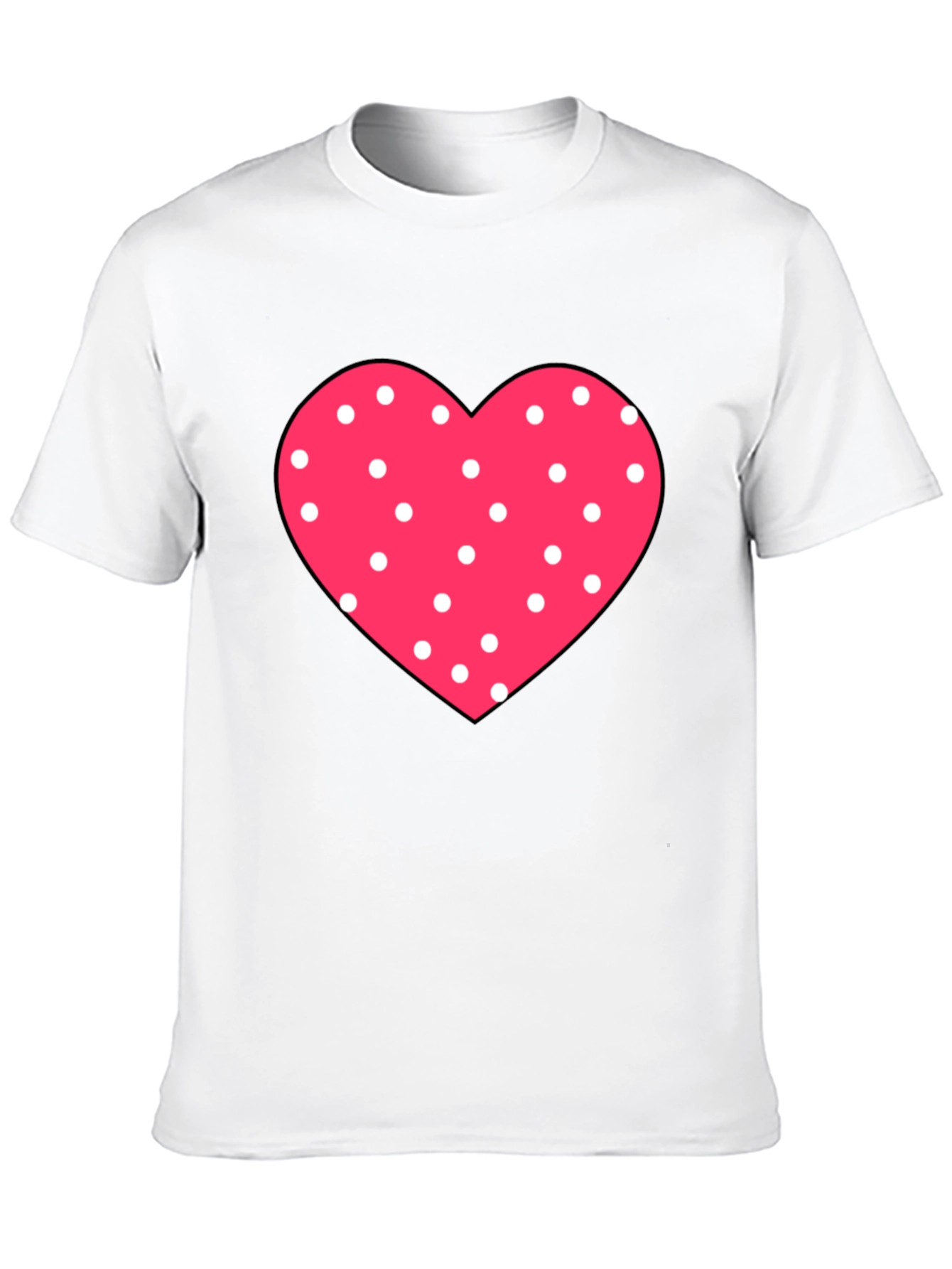 Heart Polka Dot Black Tee