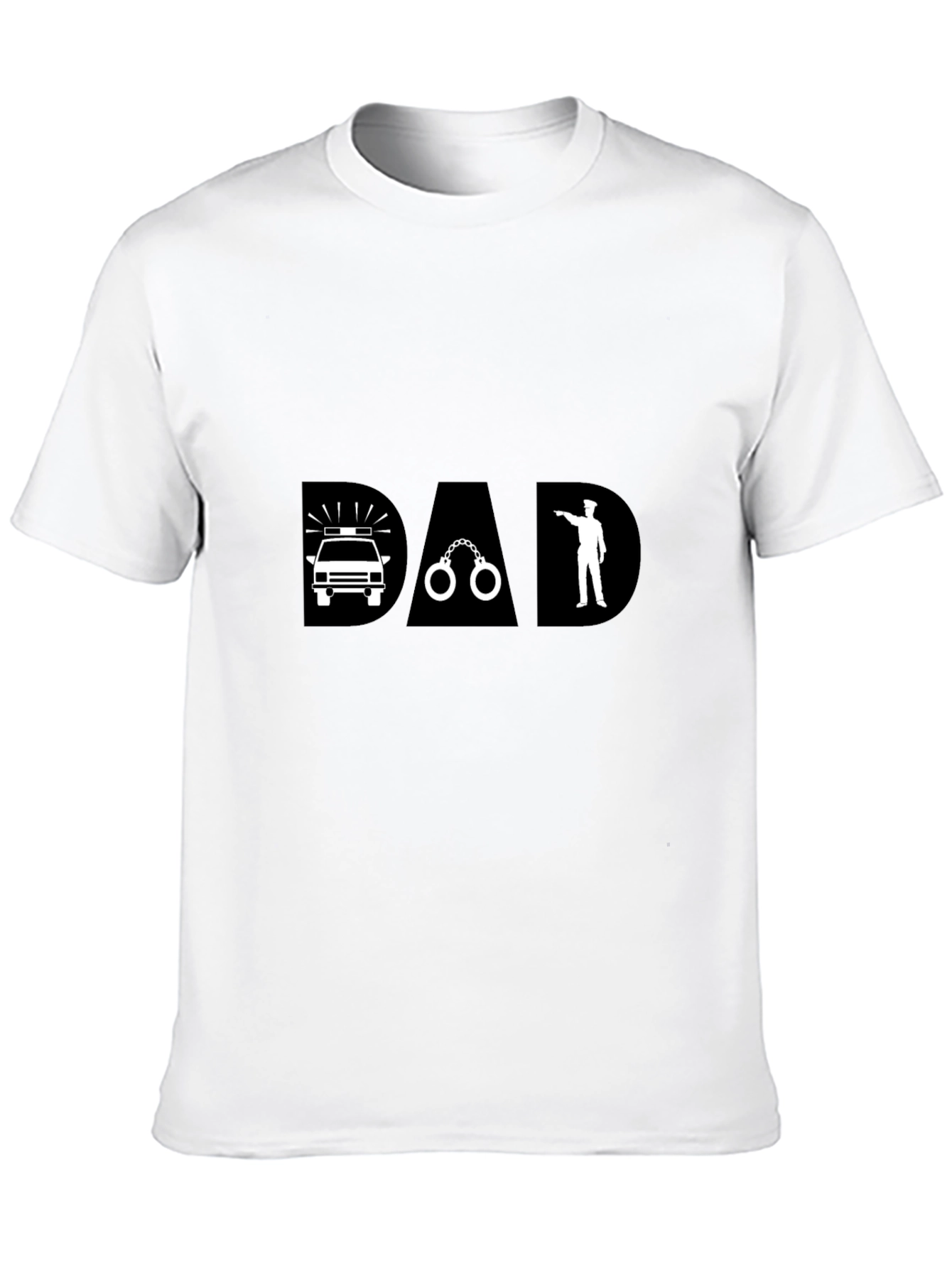 Police Dad Graphic T-Shirt - Black
