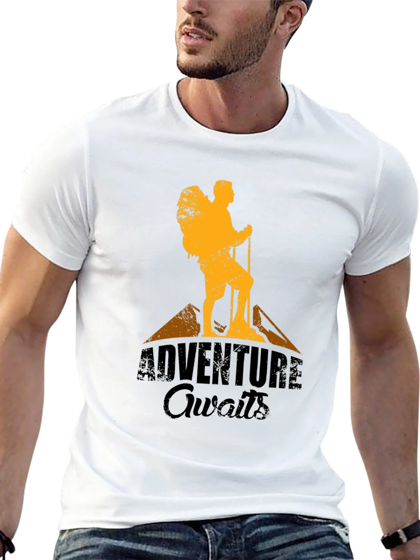 Adventure Awaits Graphic T-Shirt Hiking Design