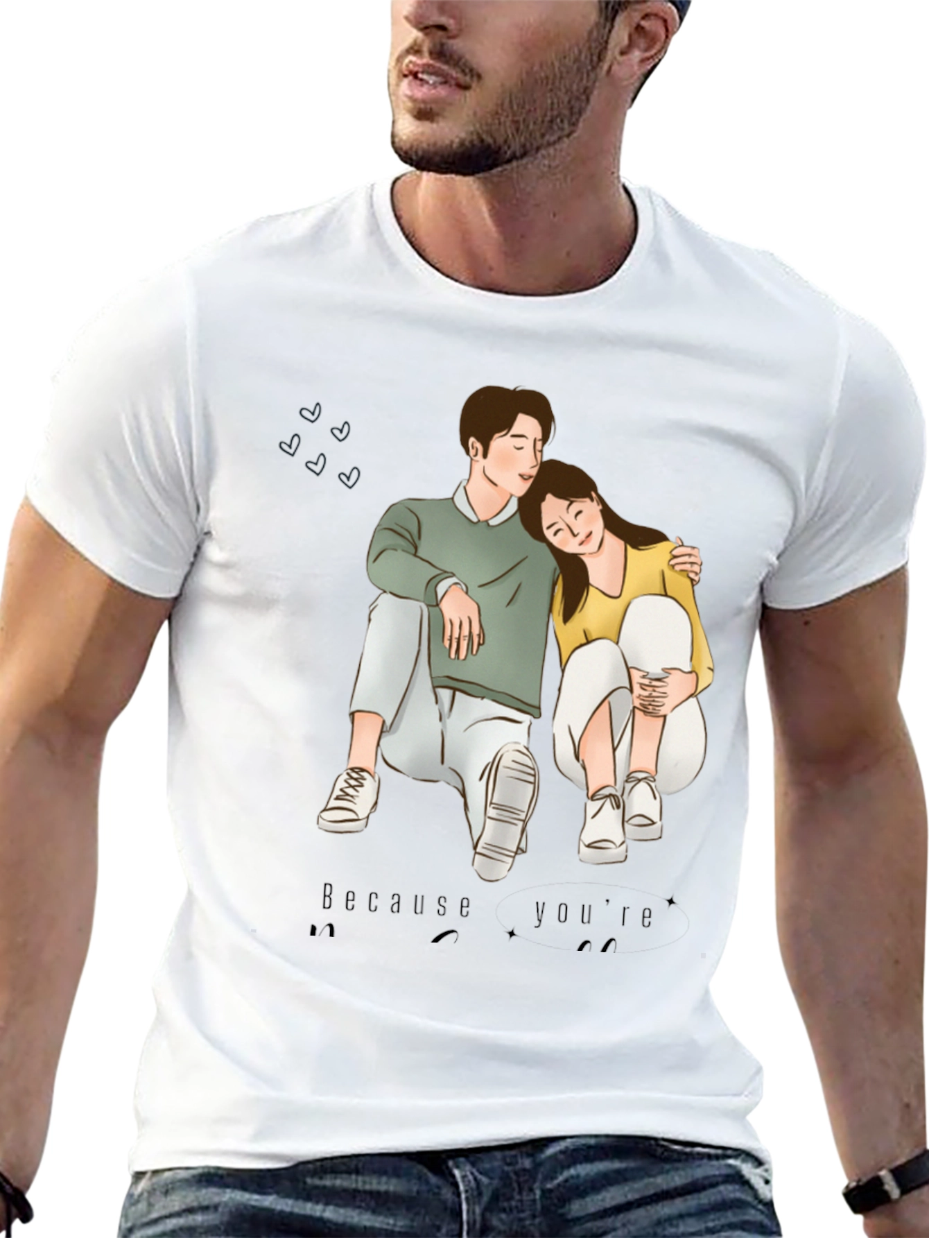 Couple Graphic Black T-Shirt