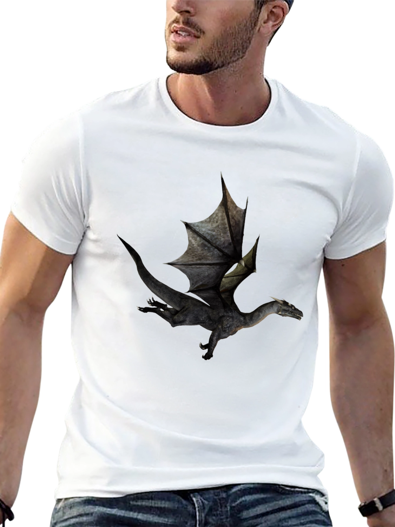 Dragon Graphic Black T-Shirt - Fantasy Style