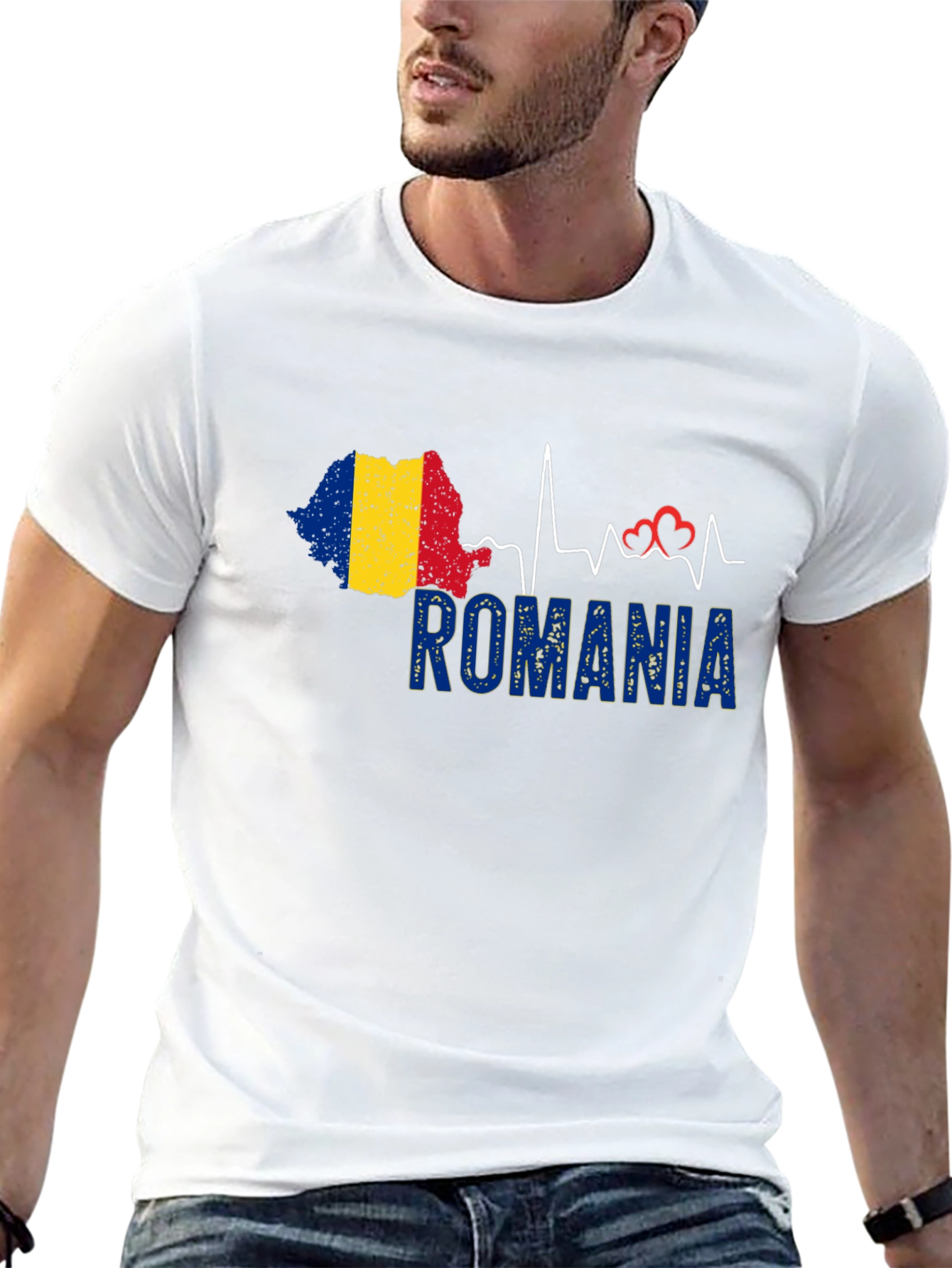 Romania Heartbeat T-Shirt Country Pride Tee