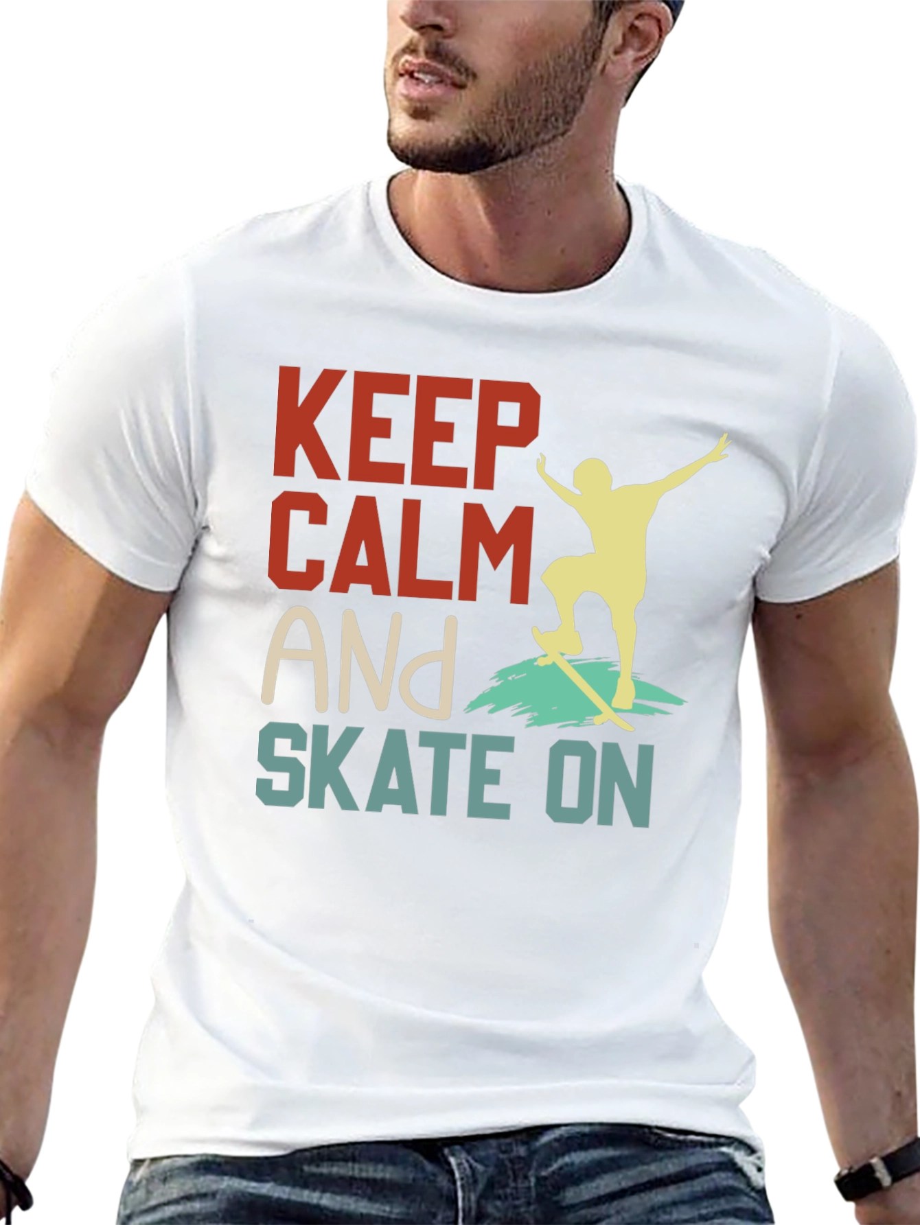 Keep Calm and Skate On Graphic Tee
