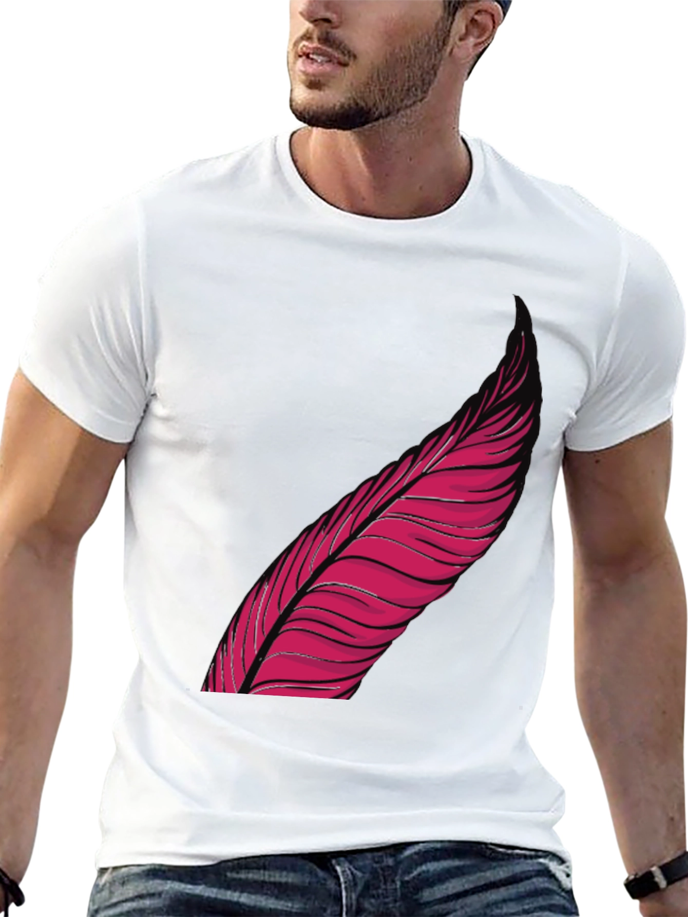 Feather Graphic Black T-Shirt
