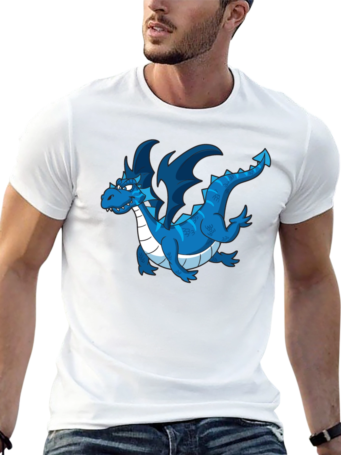 Blue Dragon Graphic T-Shirt - Mens Black Tee