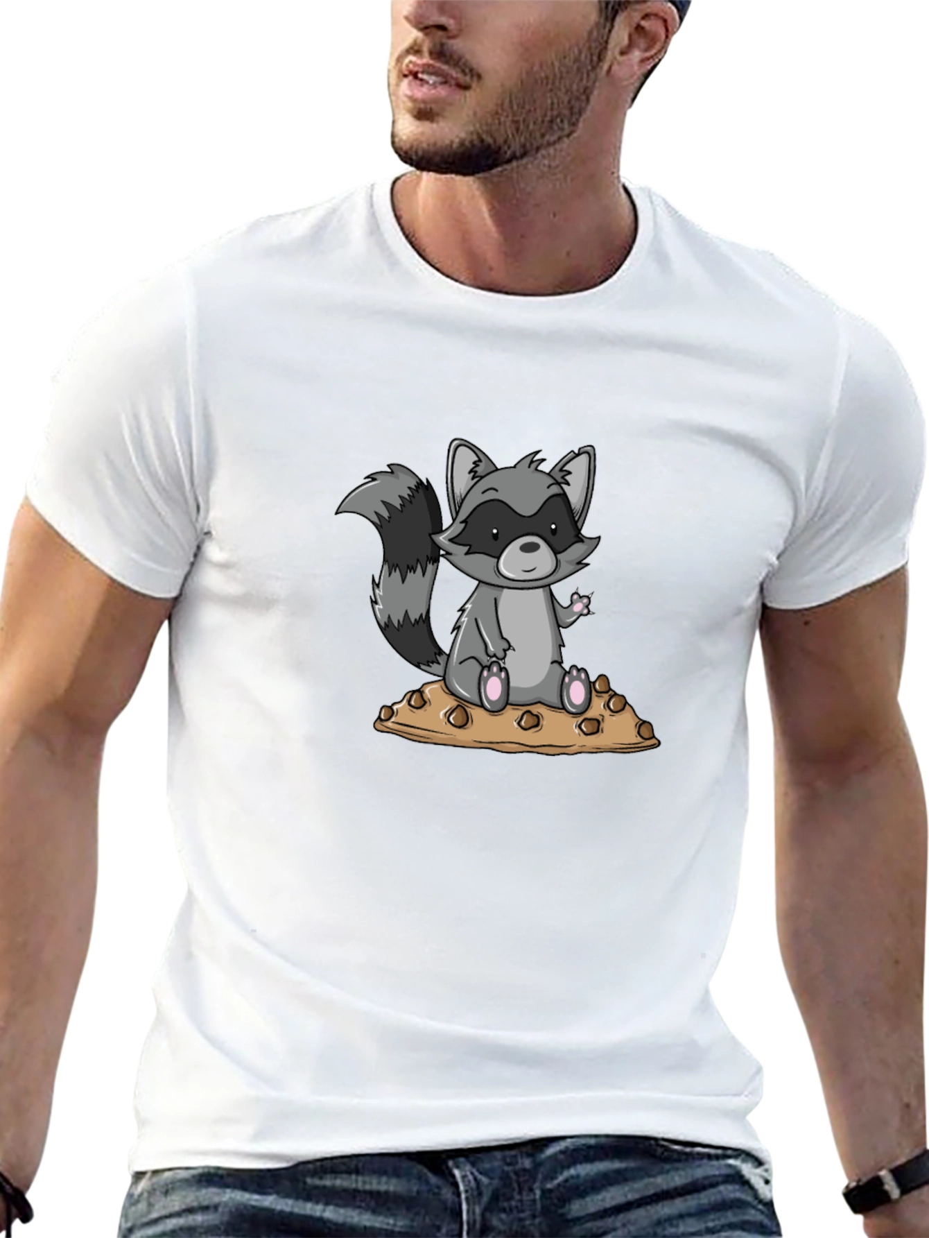 Raccoon on Cookies Graphic T-Shirt