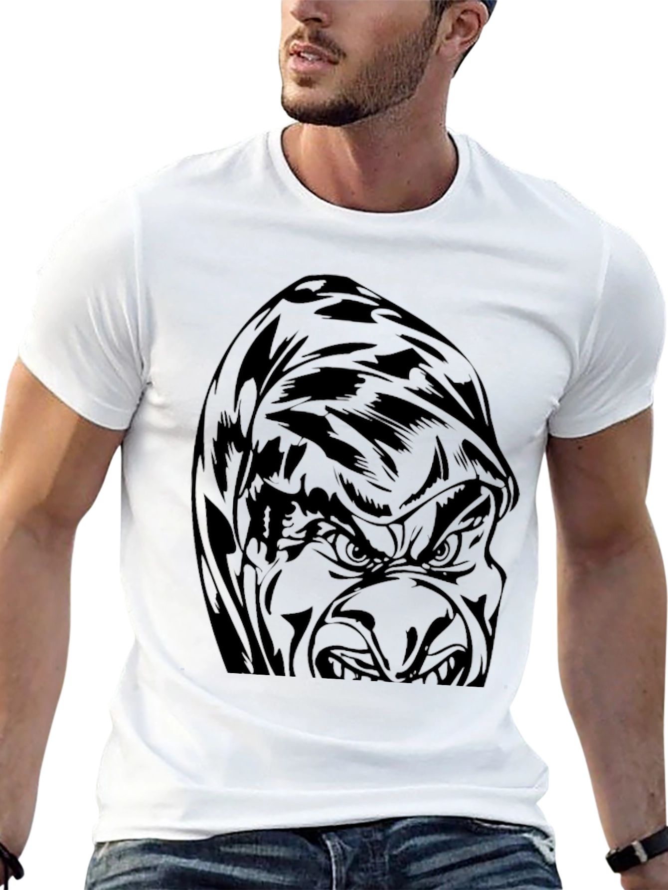 Mens Gorilla Graphic Black T-Shirt