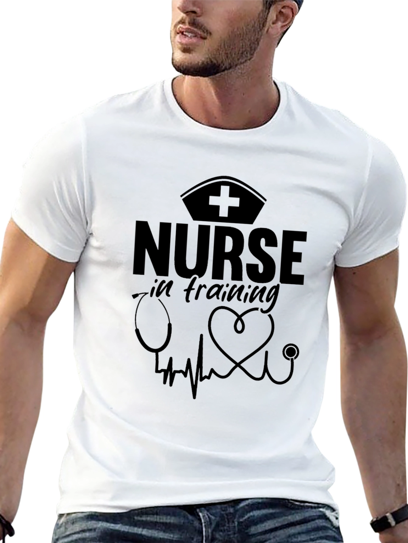 Nurse in Training Graphic T-Shirt - Black Cotton Tee