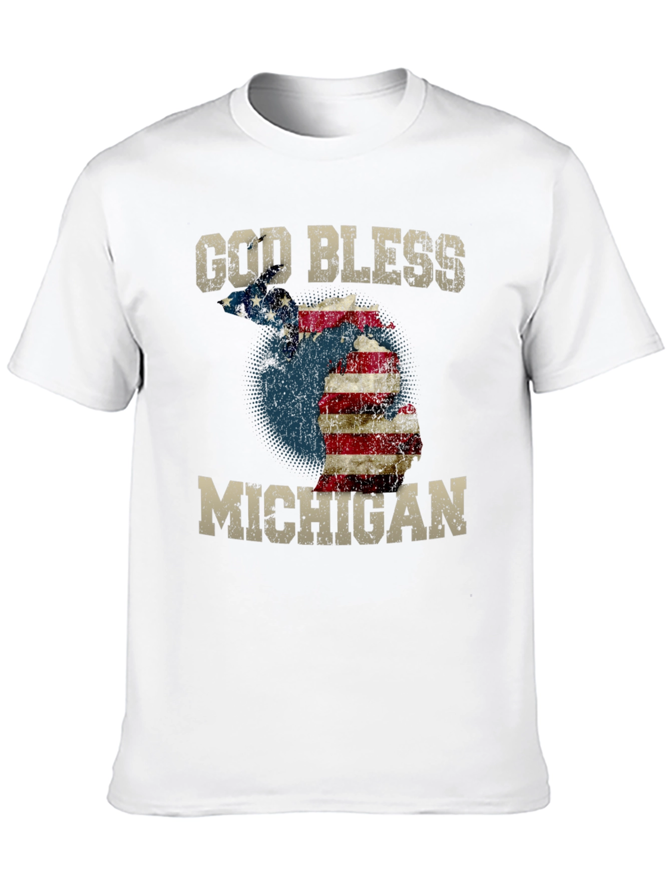 God Bless Michigan T-Shirt American Flag