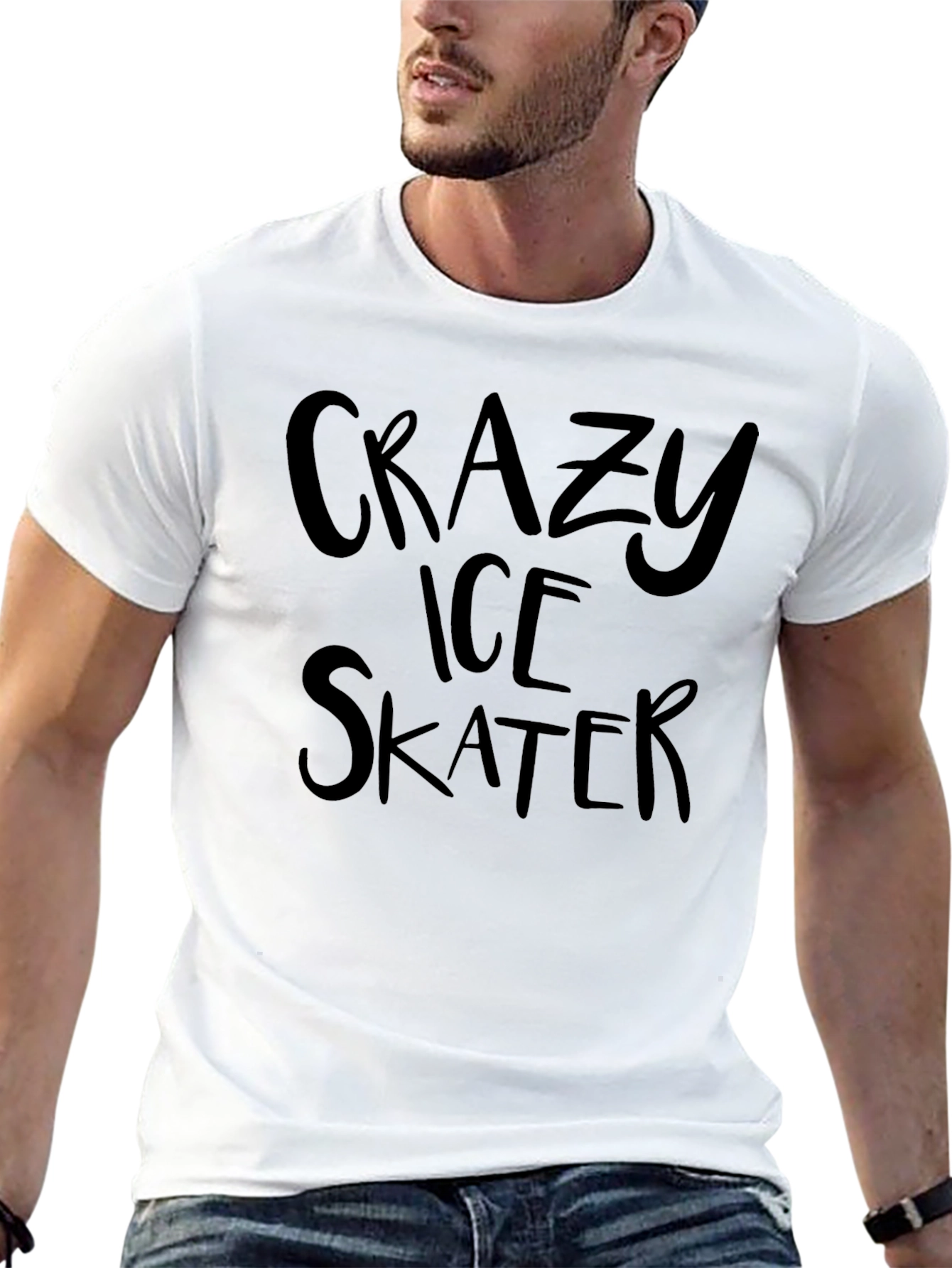 Crazy Ice Skater Graphic Tee - Black T-Shirt